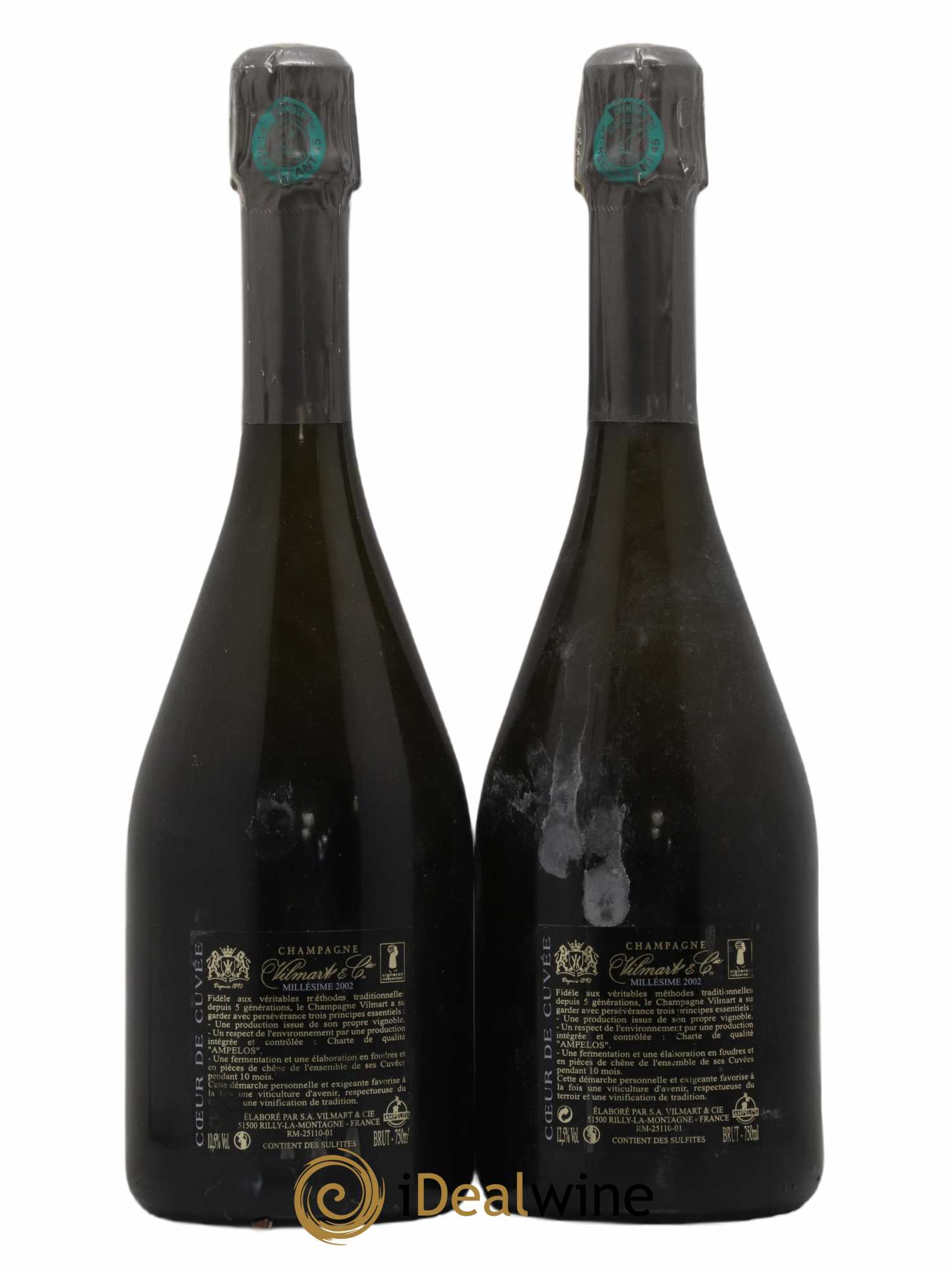 Champagne Brut Premier Cru Vilmart Coeur de cuvée 2002 - Lot de 2 bouteilles - 1