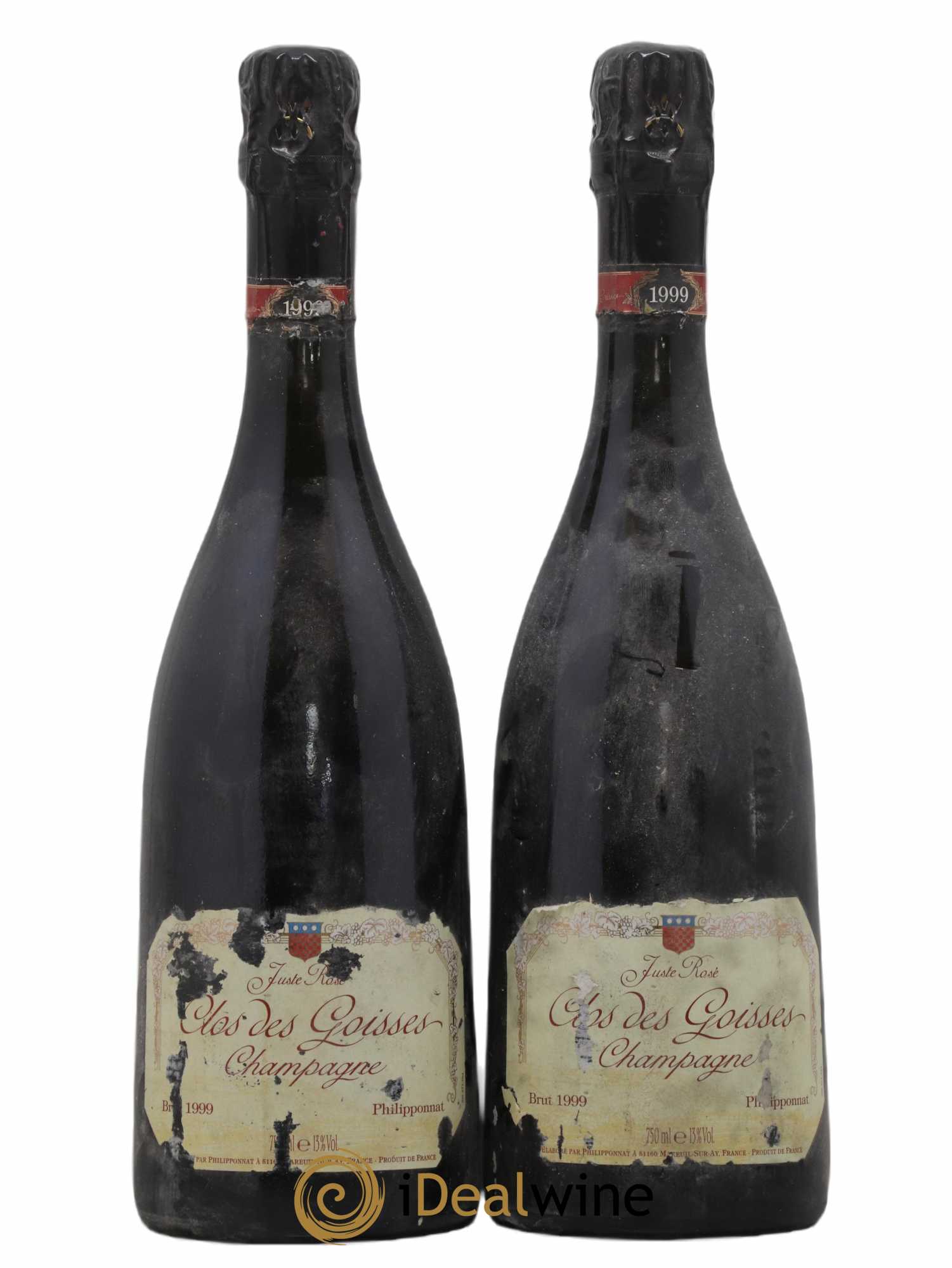 Clos des Goisses Juste Rosé Brut Philipponnat 1999 - Lot de 2 bouteilles - 0