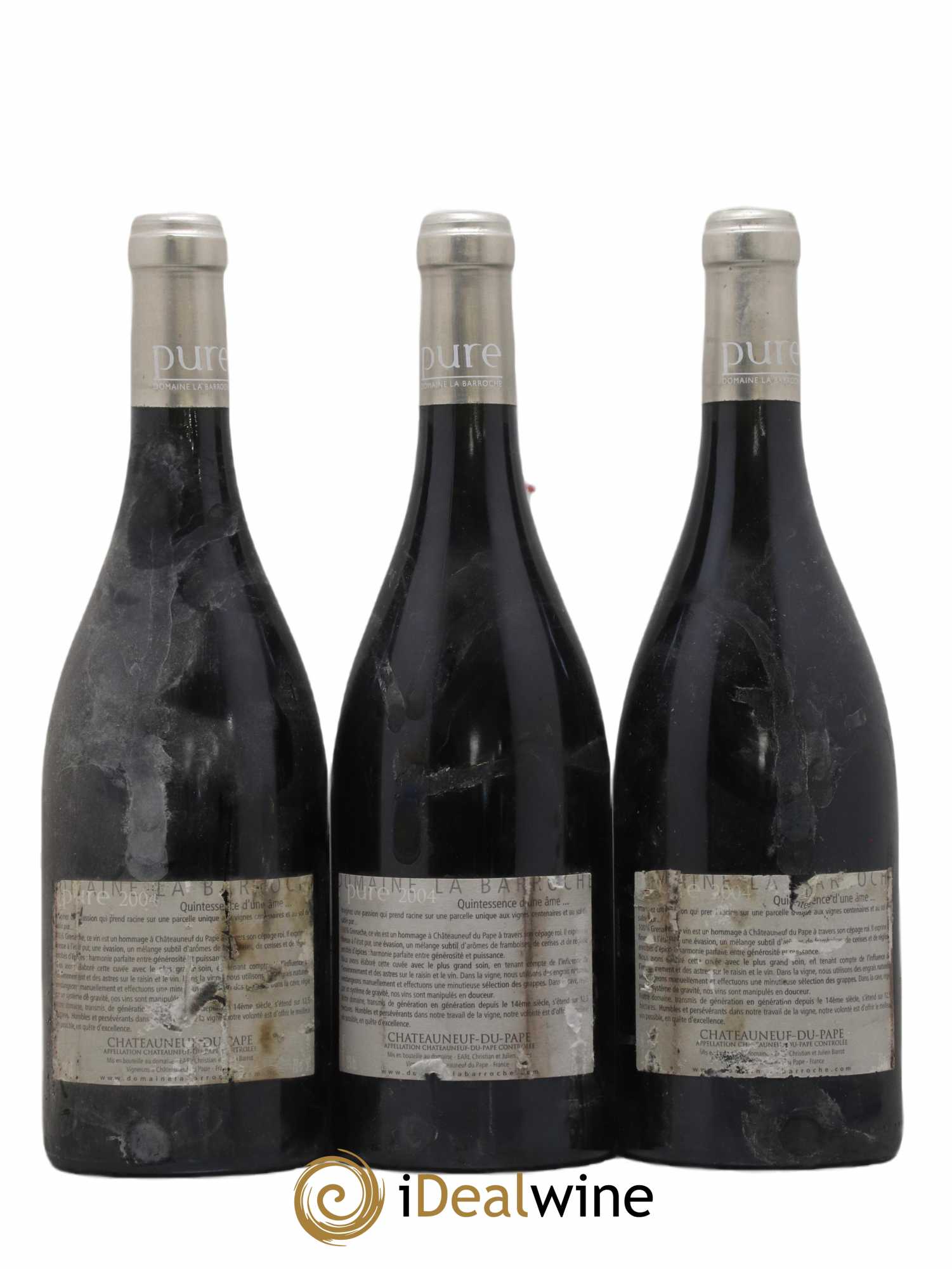 Châteauneuf-du-Pape Cuvée Pure Domaine La Barroche 2004 - Lot de 3 bouteilles - 1