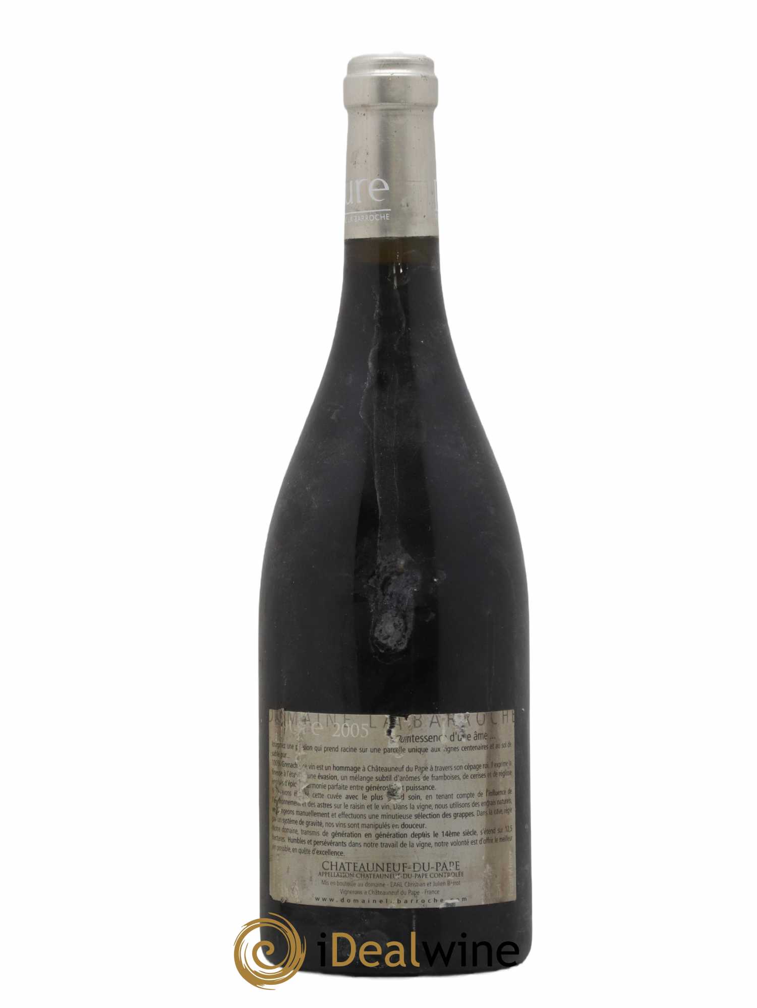 Châteauneuf-du-Pape Cuvée Pure Domaine La Barroche 2005 - Lot de 1 bouteille - 1