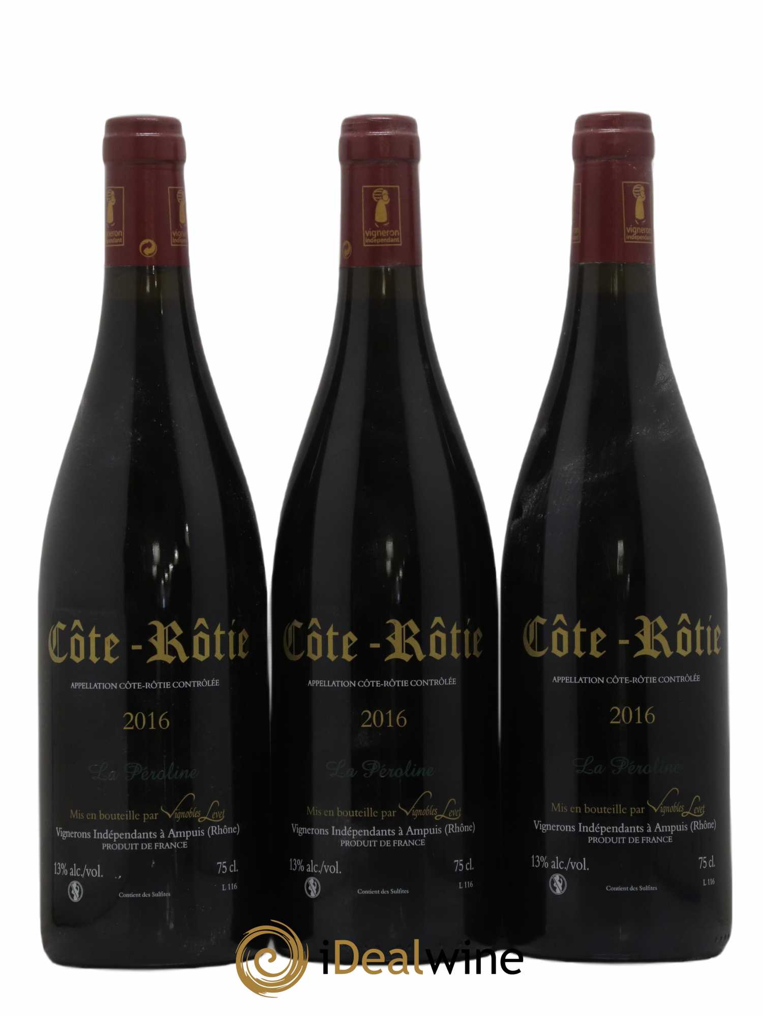 Côte-Rôtie La Péroline Vignobles Levet 2016 - Lot de 3 bouteilles - 1