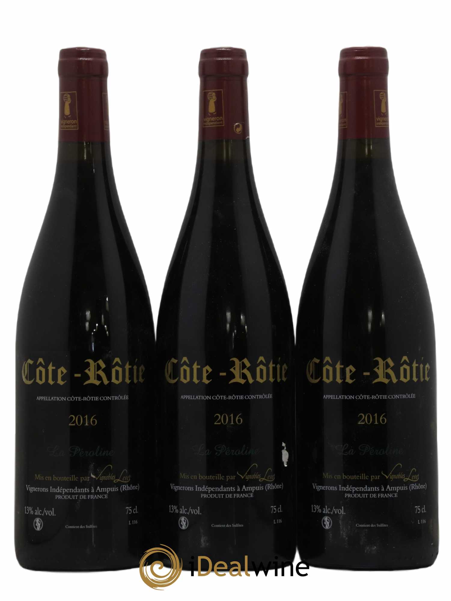 Côte-Rôtie La Péroline Vignobles Levet 2016 - Lot of 3 bottles - 1