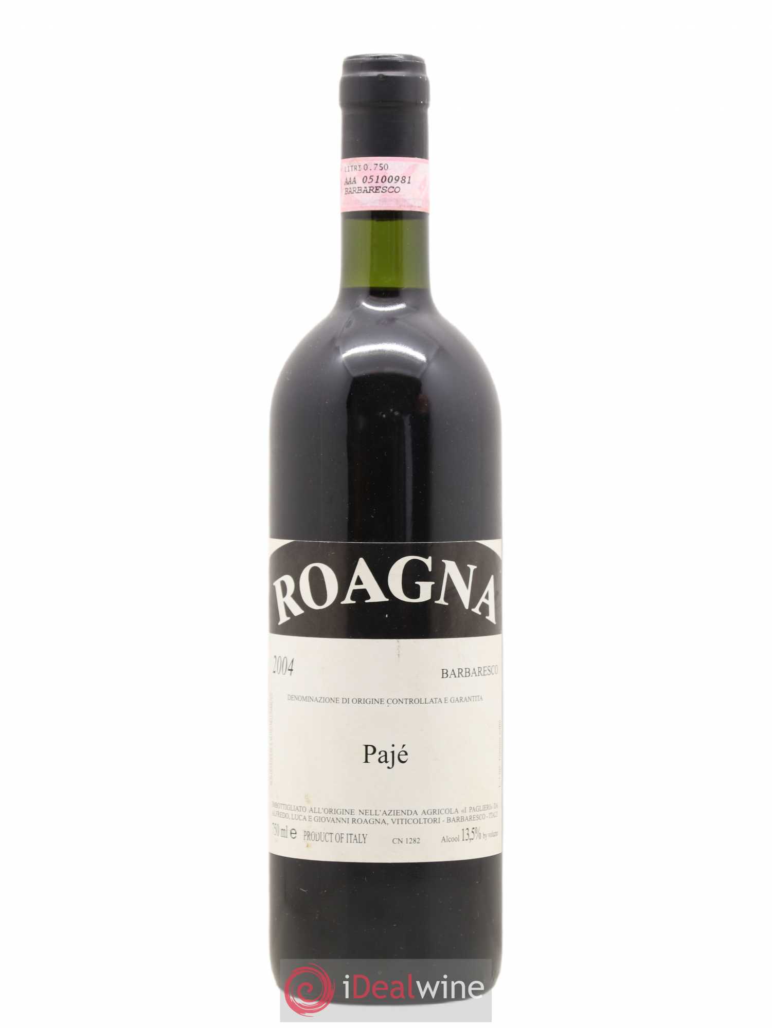 Barbaresco DOCG Pajè Roagna 2004 - Lot de 1 bouteille - 0