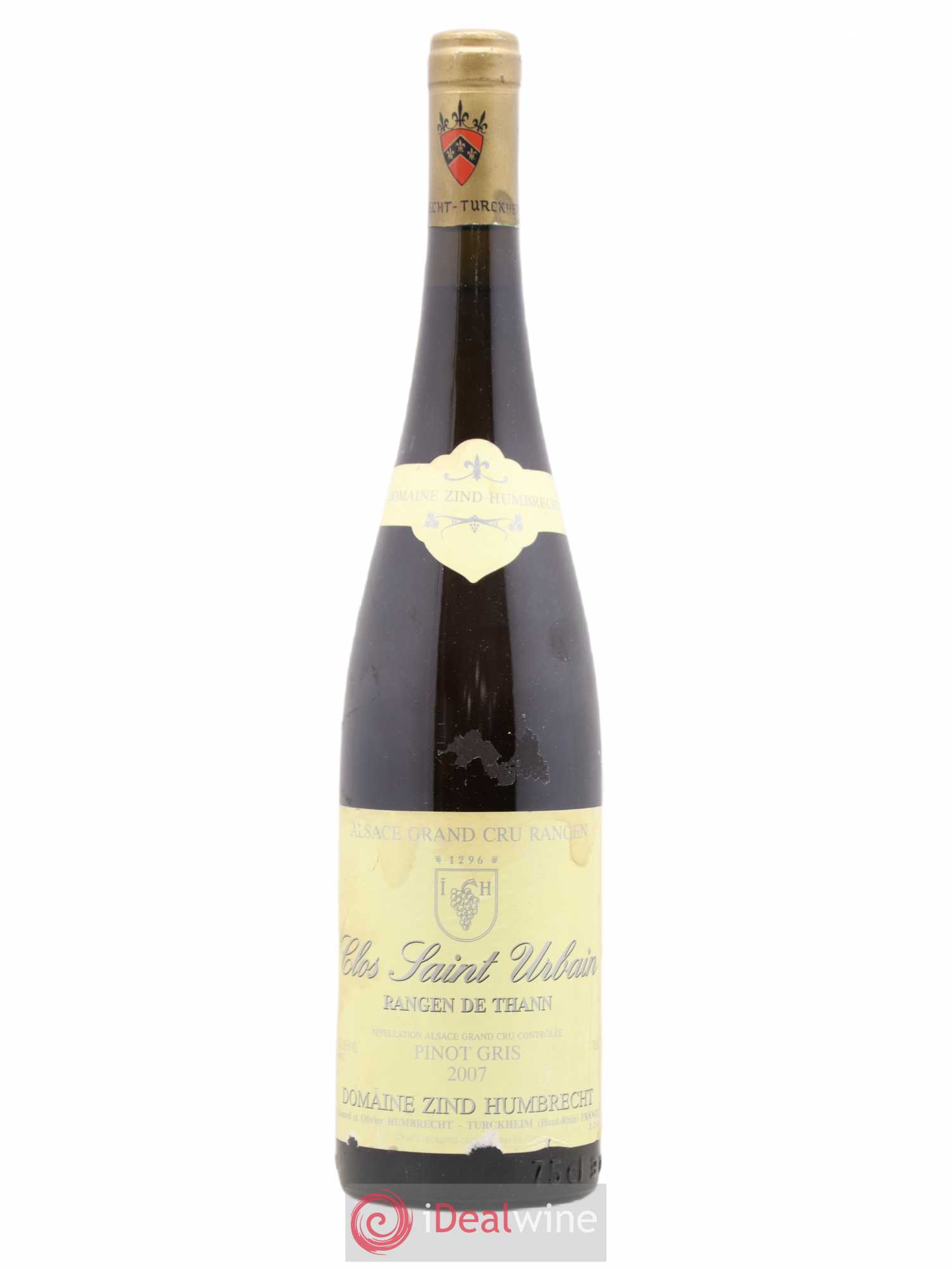 Alsace Pinot Gris Grand Cru Rangen de Thann Clos Saint-Urbain Zind-Humbrecht (Domaine) 2007 - Lot de 1 bouteille - 0
