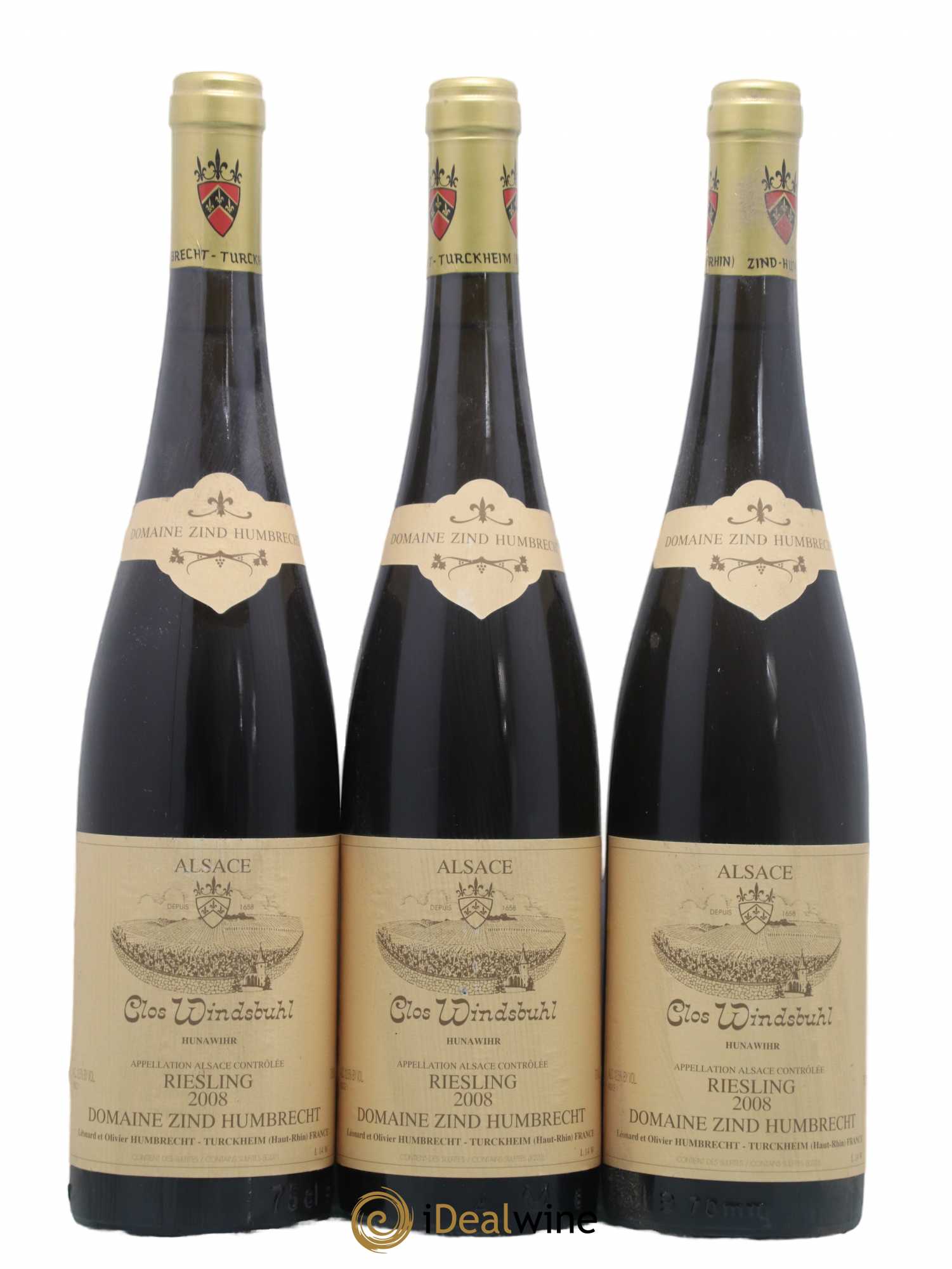 Alsace Riesling Clos Windsbuhl Zind-Humbrecht (Domaine) 2008 - Lot de 3 bouteilles - 0