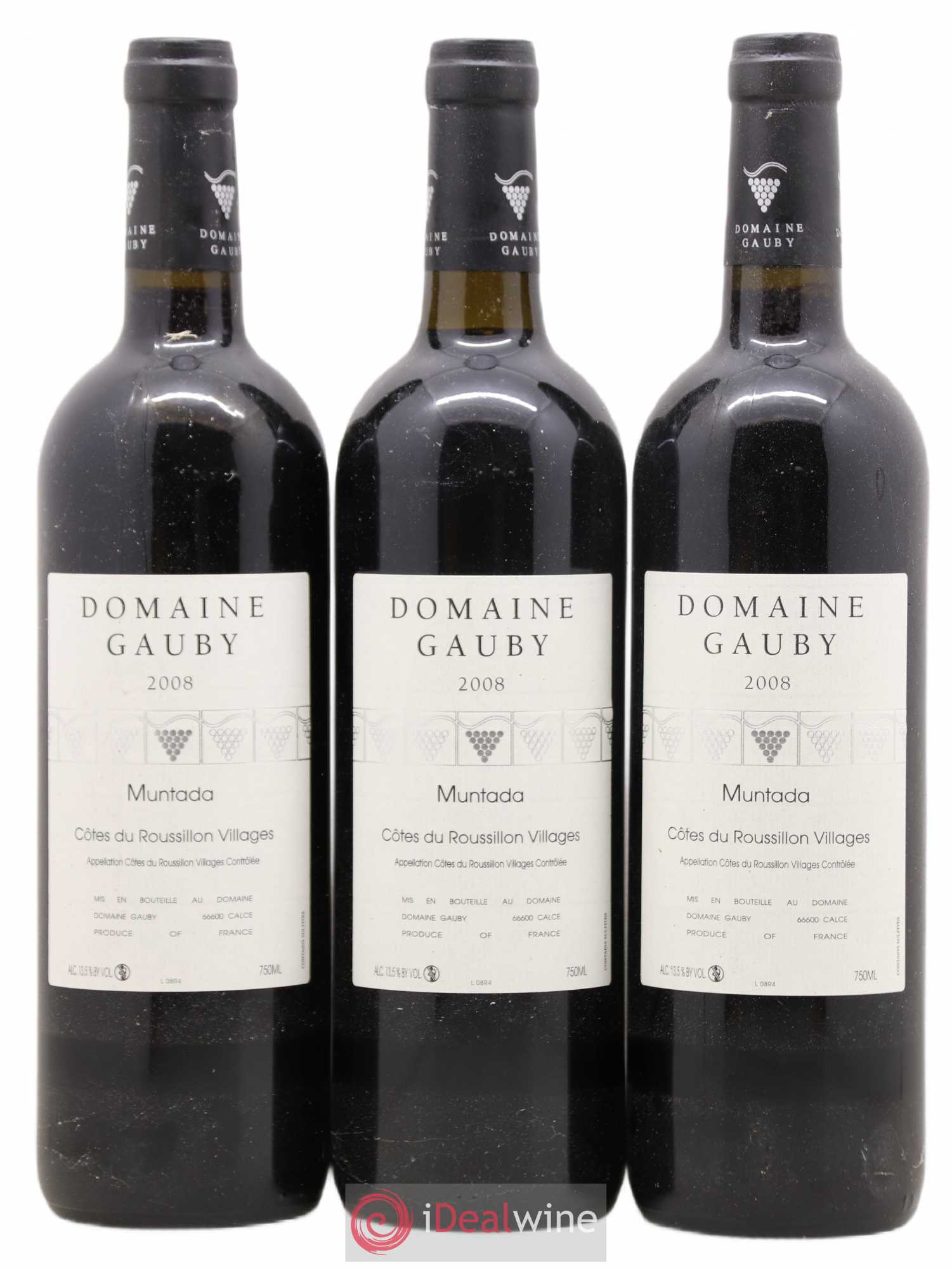 Côtes Catalanes (anciennement Côtes du Roussillon Villages) La Muntada Gauby (Domaine) 2008 - Lot de 3 bouteilles - 0