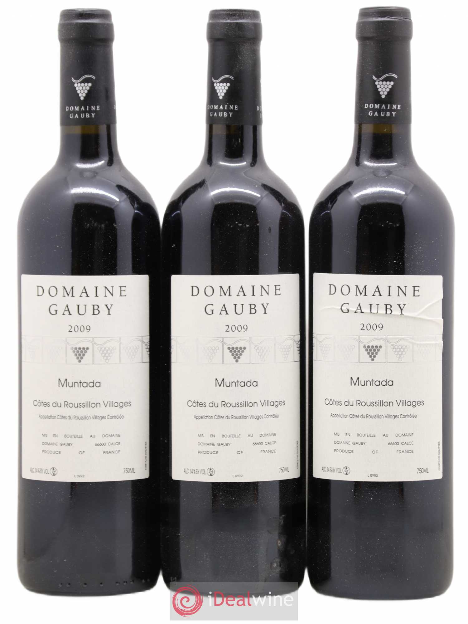 Côtes Catalanes (anciennement Côtes du Roussillon Villages) La Muntada Gauby (Domaine) (sans prix de réserve) 2009 - Lot de 3 bouteilles - 0
