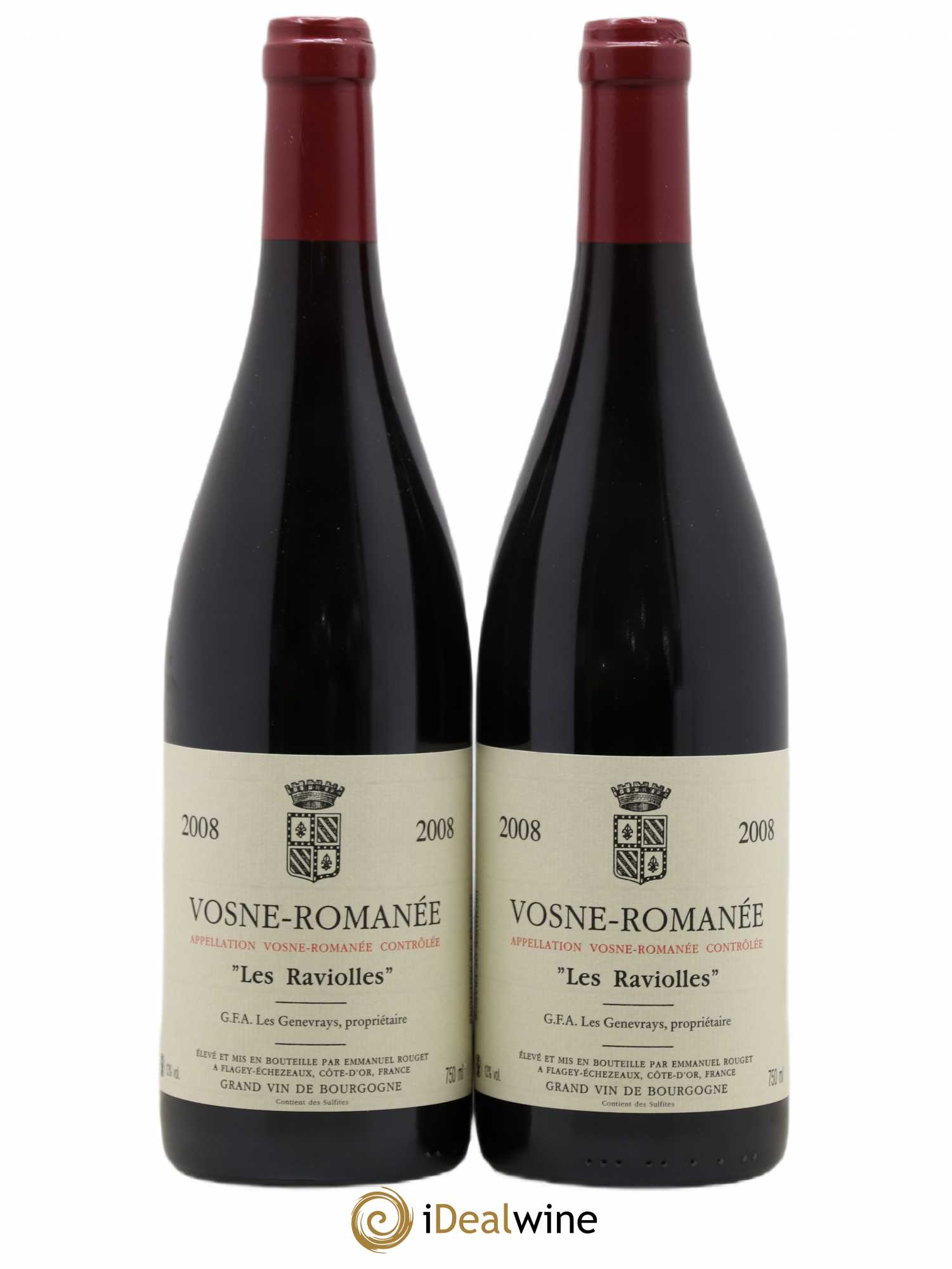 Vosne-Romanée Les Raviolles G.E.A. Les Genevrays - Emmanuel Rouget 2008 - Posten von 2 Flaschen - 0