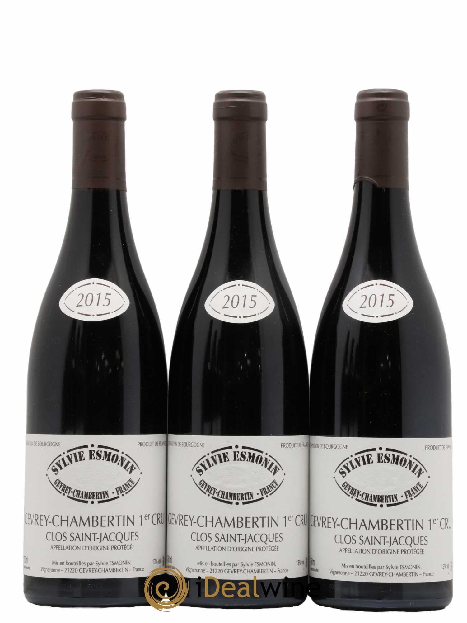 Gevrey-Chambertin 1er Cru Clos Saint Jacques Sylvie Esmonin 2015 - Lot de 3 bouteilles - 0