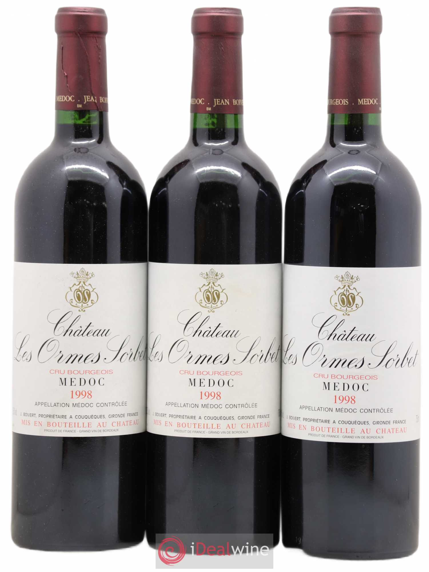 Château les Ormes Sorbet Cru Bourgeois (sans prix de réserve) 1998 - Lot de 12 bouteilles - 1