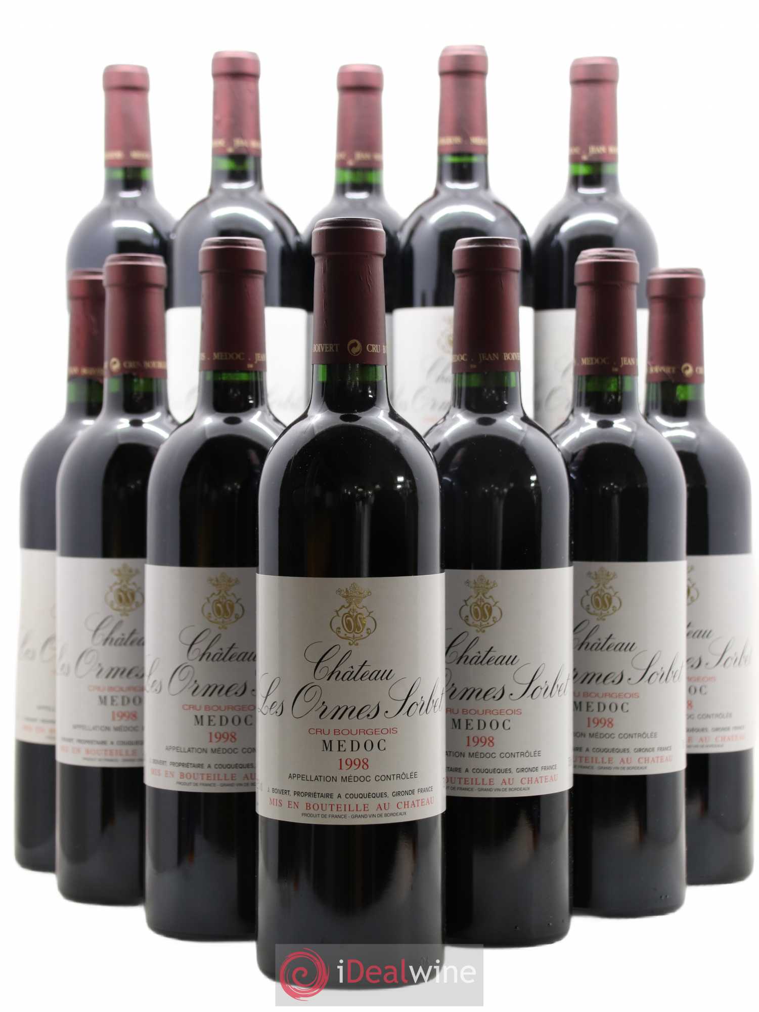 Château les Ormes Sorbet Cru Bourgeois (sans prix de réserve) 1998 - Lot de 12 bouteilles - 0