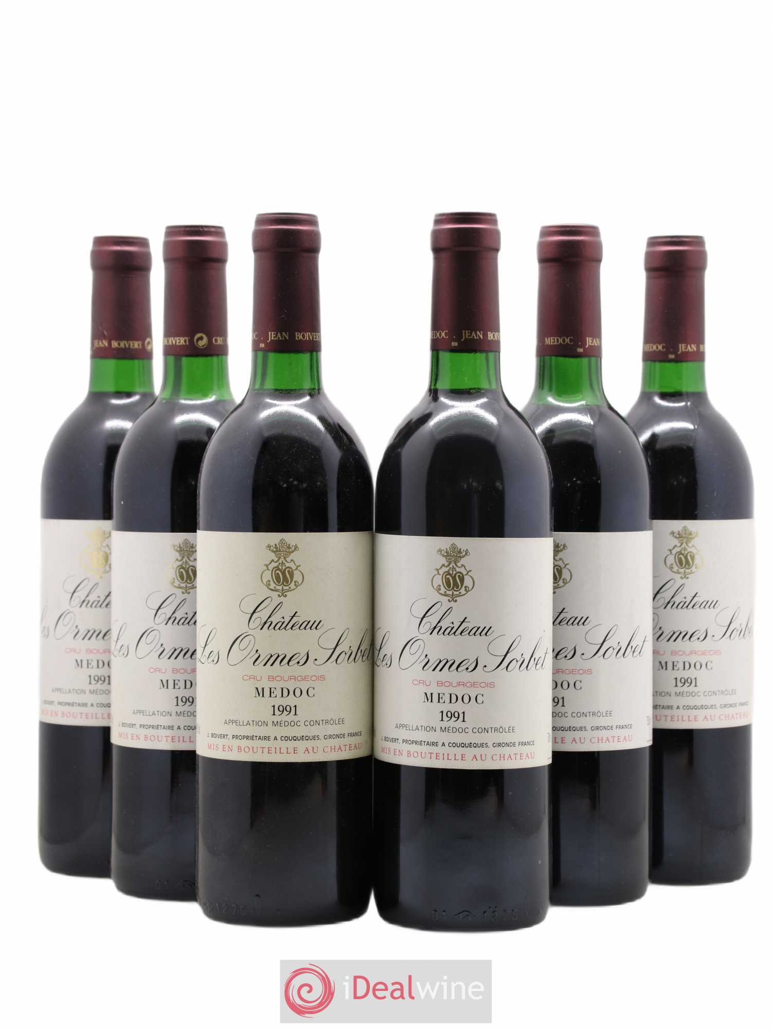 Château les Ormes Sorbet Cru Bourgeois 1991 - Lot de 6 bouteilles - 0