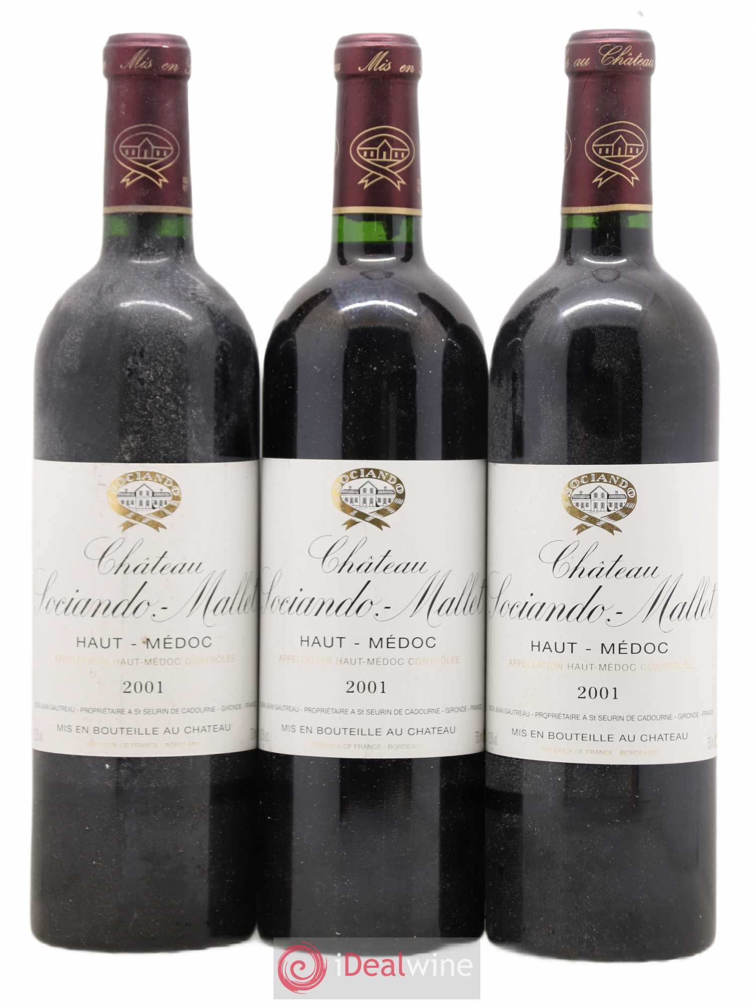 Château Sociando Mallet 2001 - Lot de 6 bouteilles - 1
