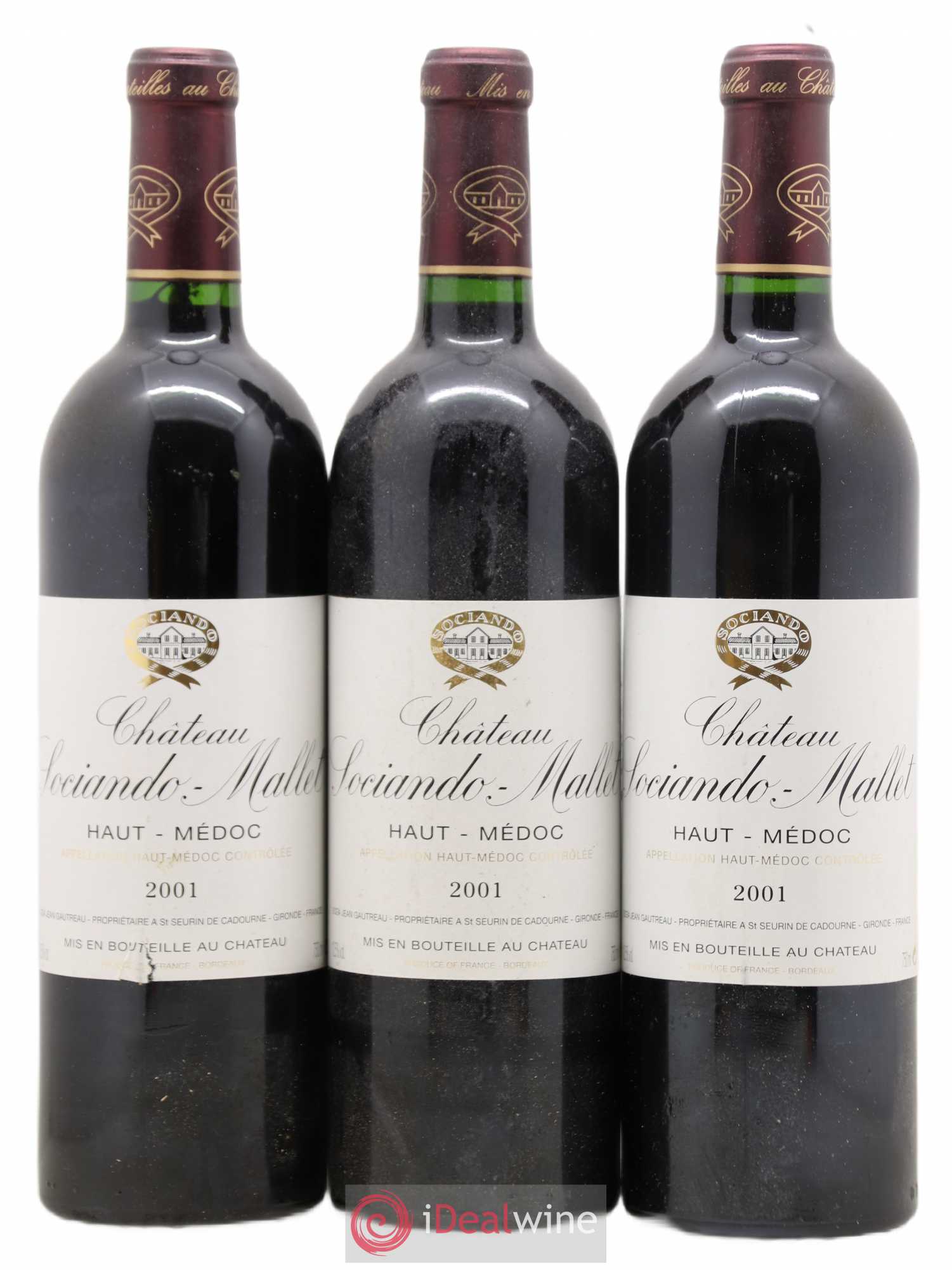 Château Sociando Mallet 2001 - Lot de 6 bouteilles - 2