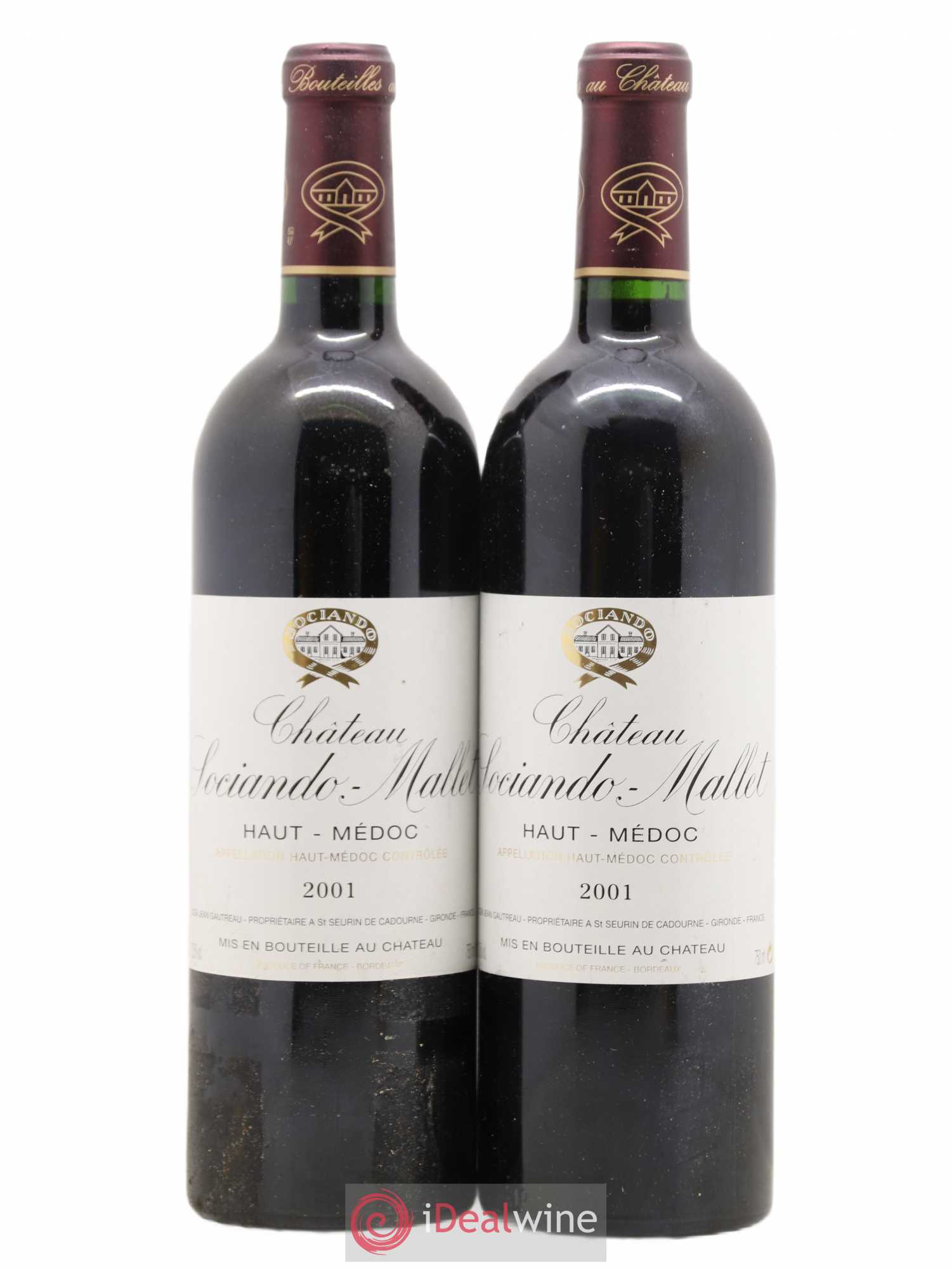 Château Sociando Mallet 2001 - Lot de 2 bouteilles - 0
