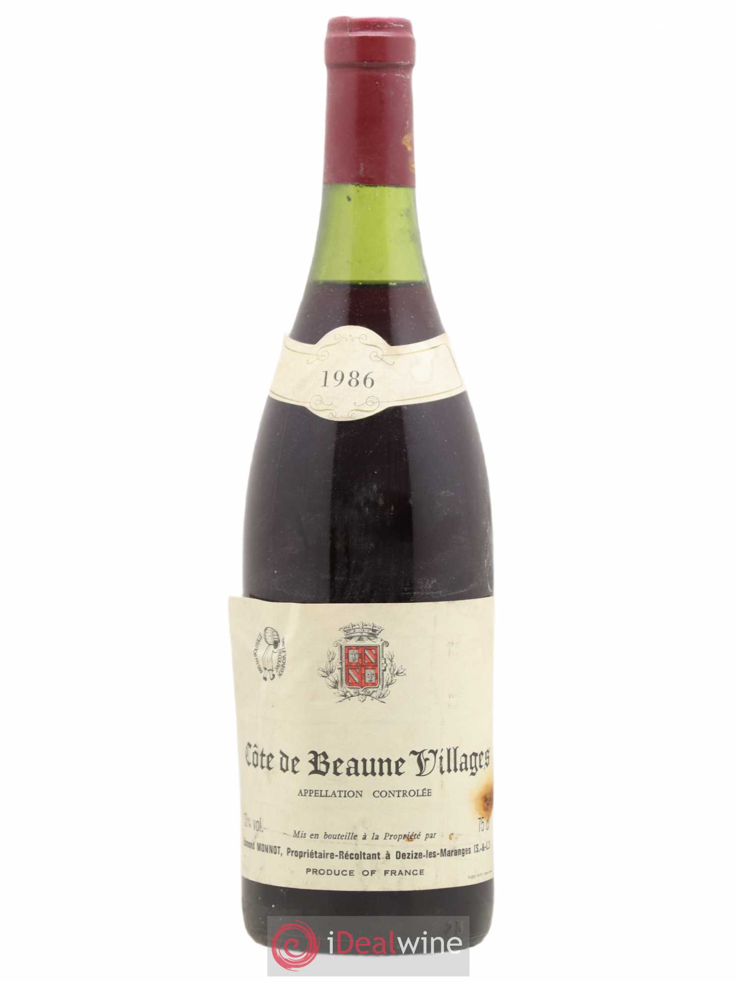 Côte de Beaune-Villages Edmond Monnot 1986 - Lot de 1 bouteille - 0
