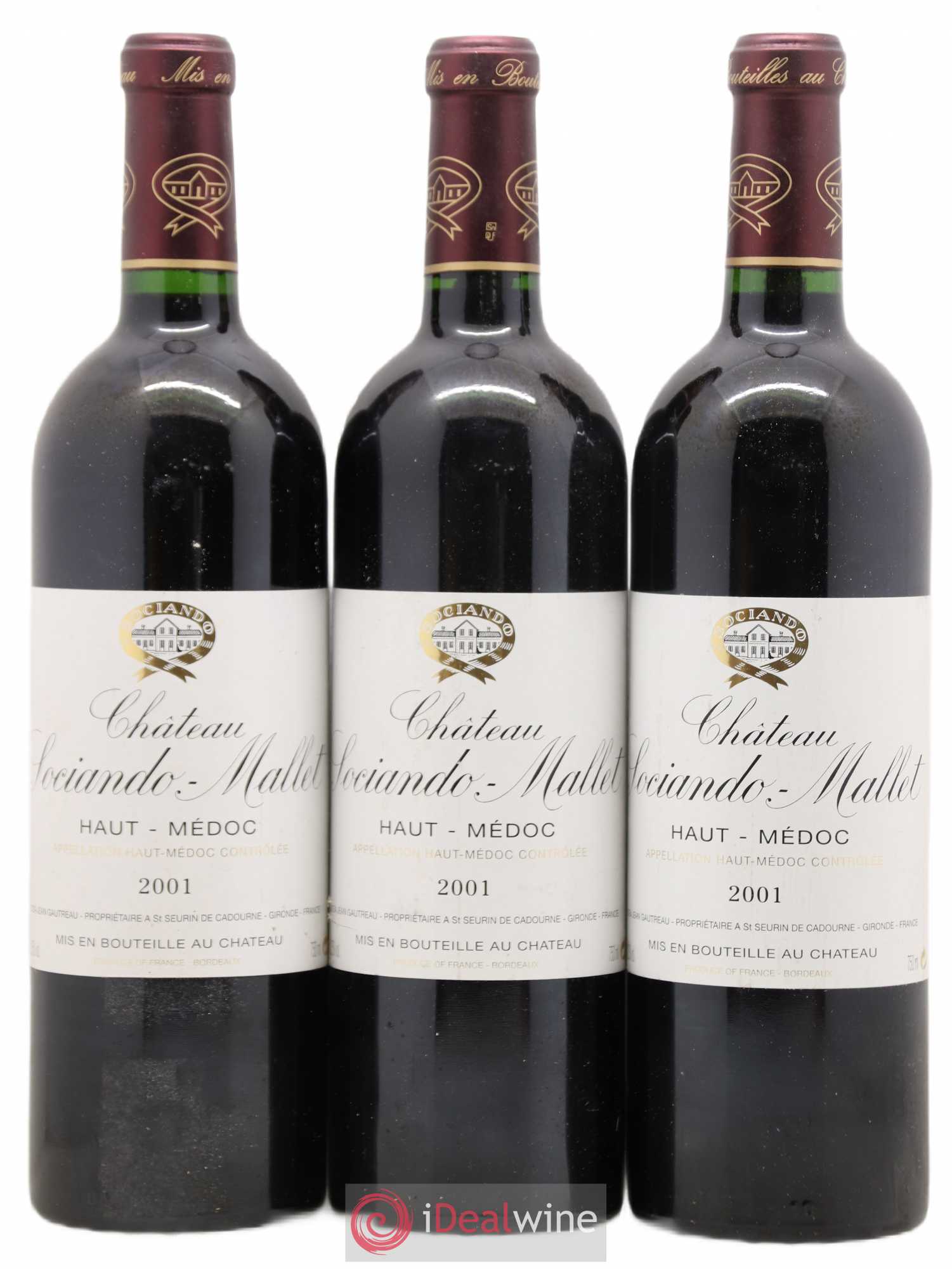 Château Sociando Mallet 2001 - Lot de 12 bouteilles - 1