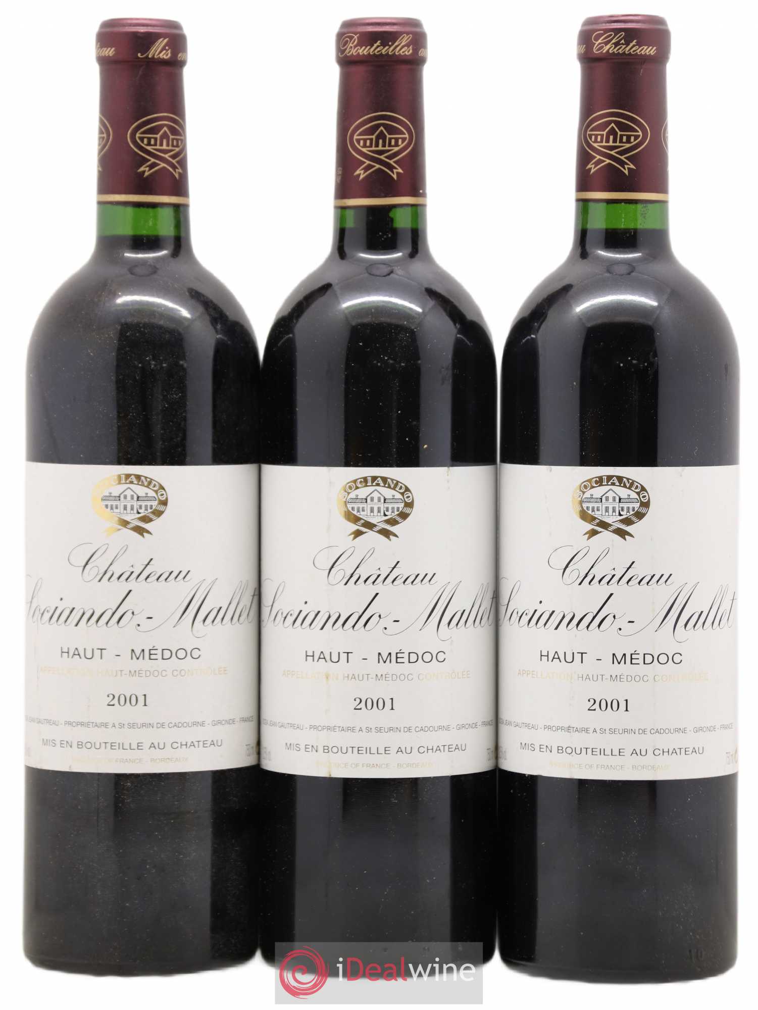 Château Sociando Mallet 2001 - Lot de 12 bouteilles - 2