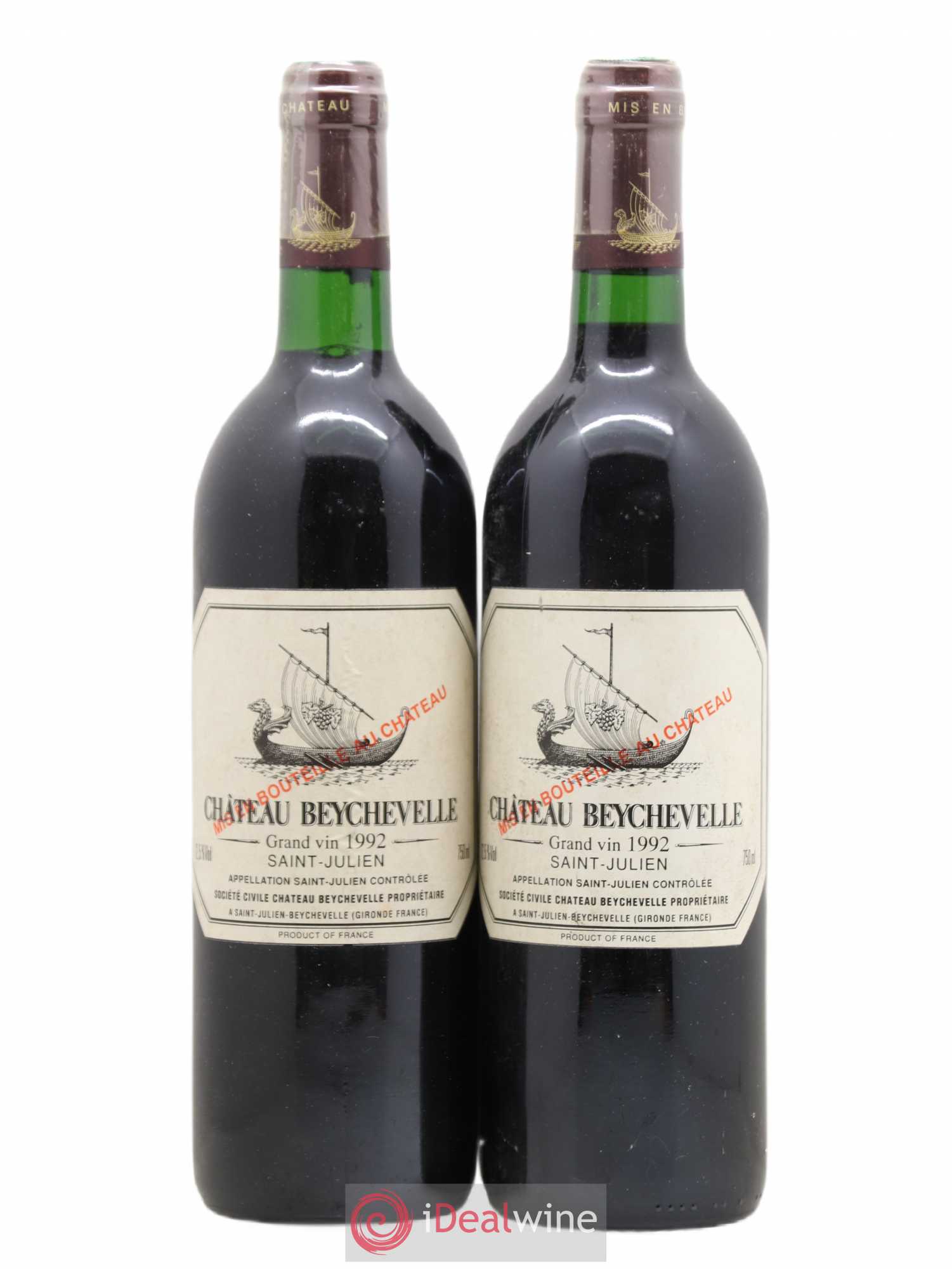 Château Beychevelle 4ème Grand Cru Classé 1992 - Lot de 2 bouteilles - 0