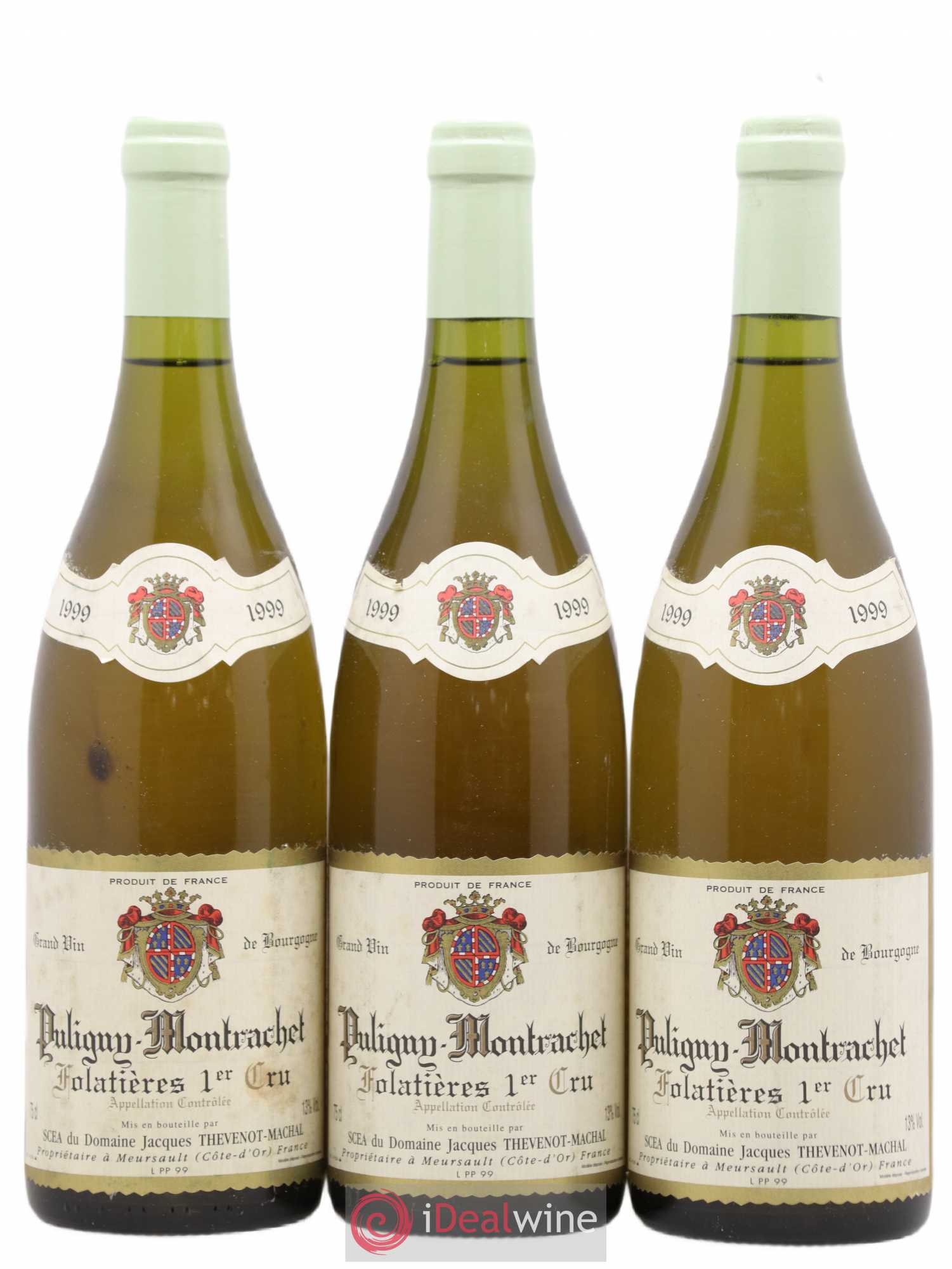 Puligny-Montrachet 1er Cru Folatières Jacques Thevenot Machal 1999 - Posten von 3 Flaschen - 0
