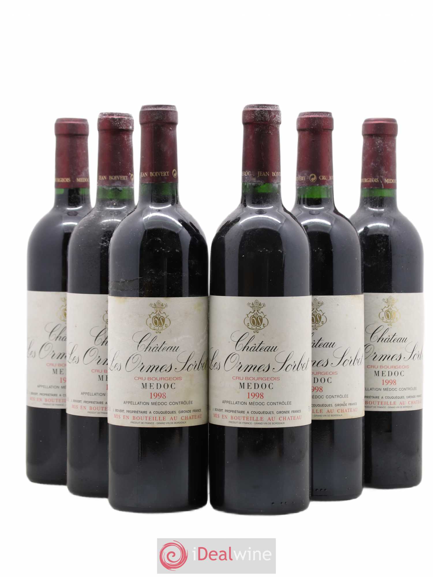 Château les Ormes Sorbet Cru Bourgeois (sans prix de réserve) 1998 - Lot de 6 bouteilles - 0
