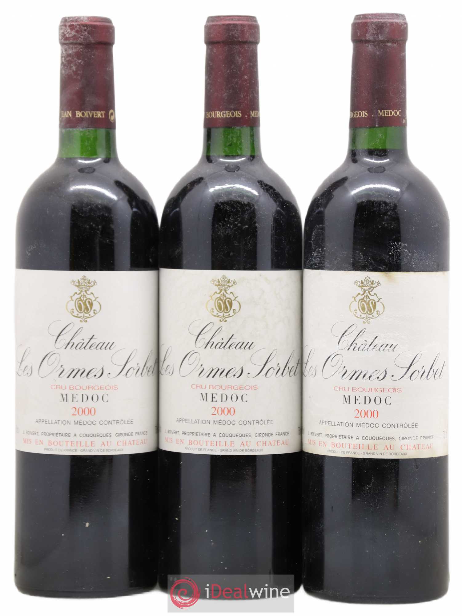 Château les Ormes Sorbet Cru Bourgeois 2000 - Lot de 3 bouteilles - 0