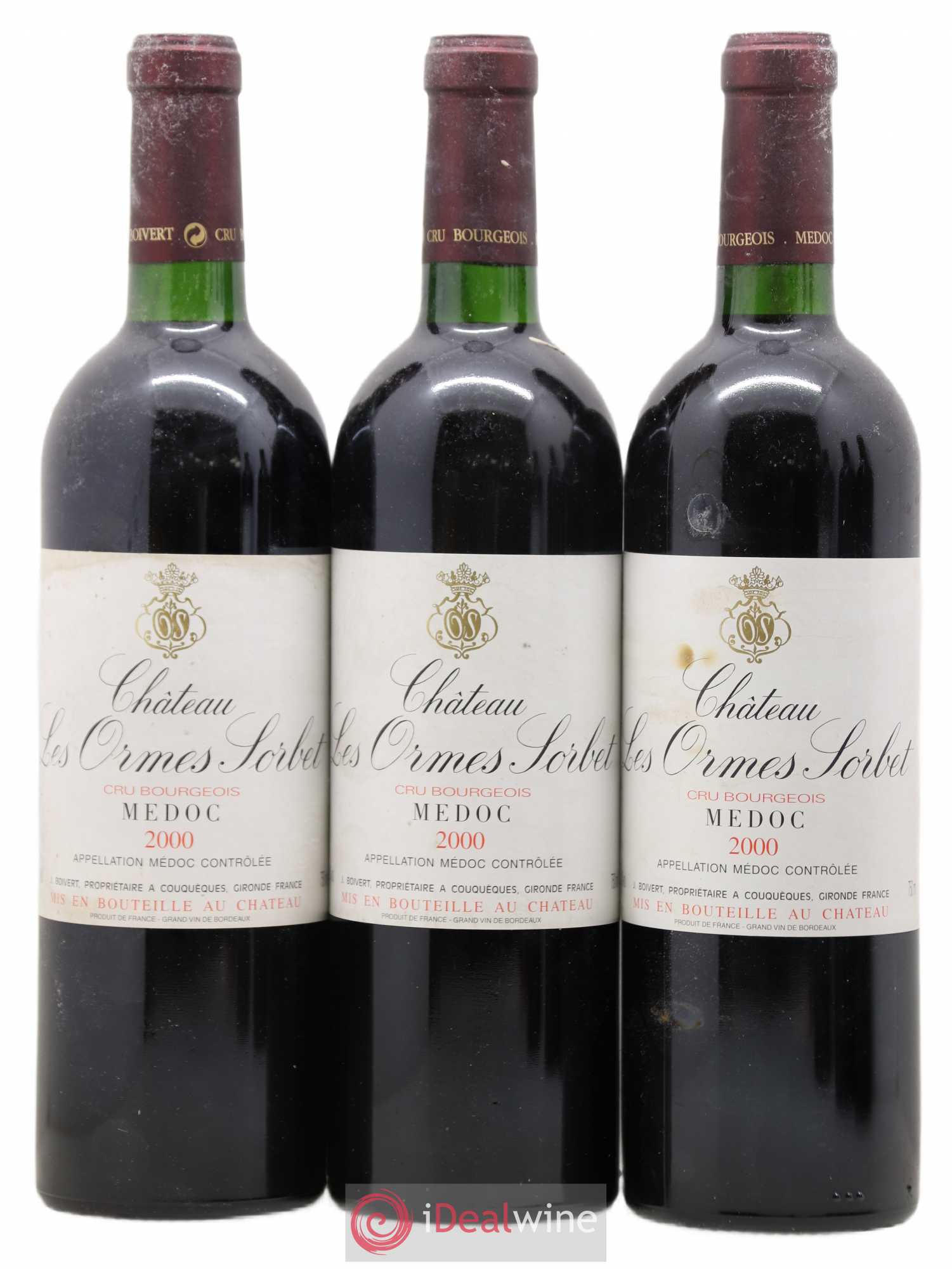 Château les Ormes Sorbet Cru Bourgeois 2000 - Lot de 6 bouteilles - 1