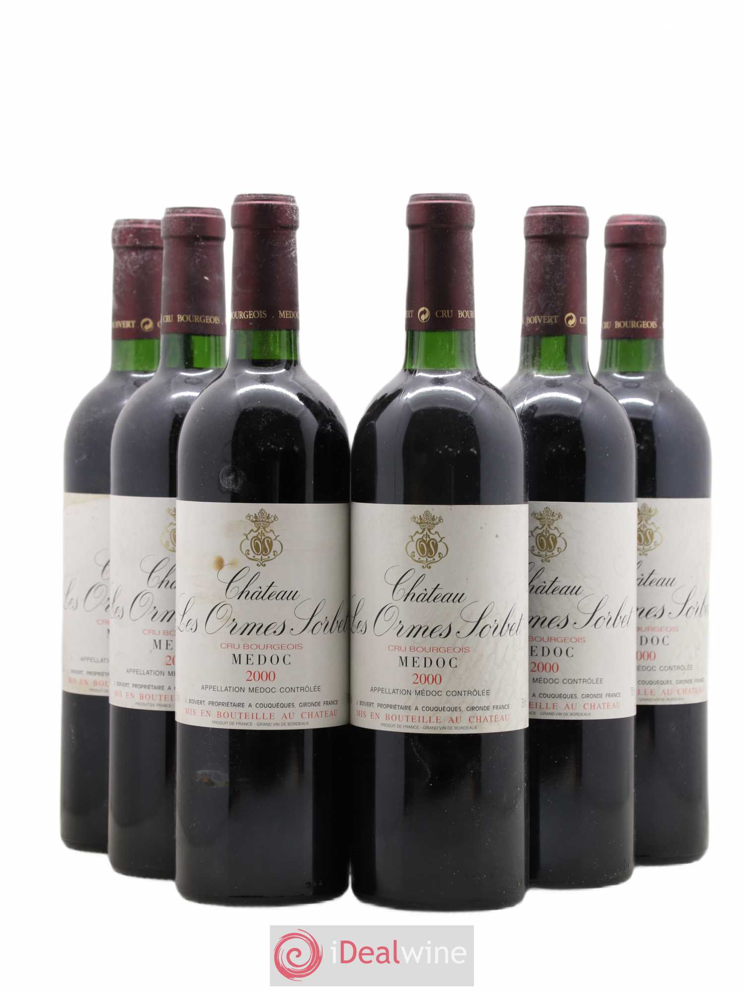 Château les Ormes Sorbet Cru Bourgeois 2000 - Lot de 6 bouteilles - 0