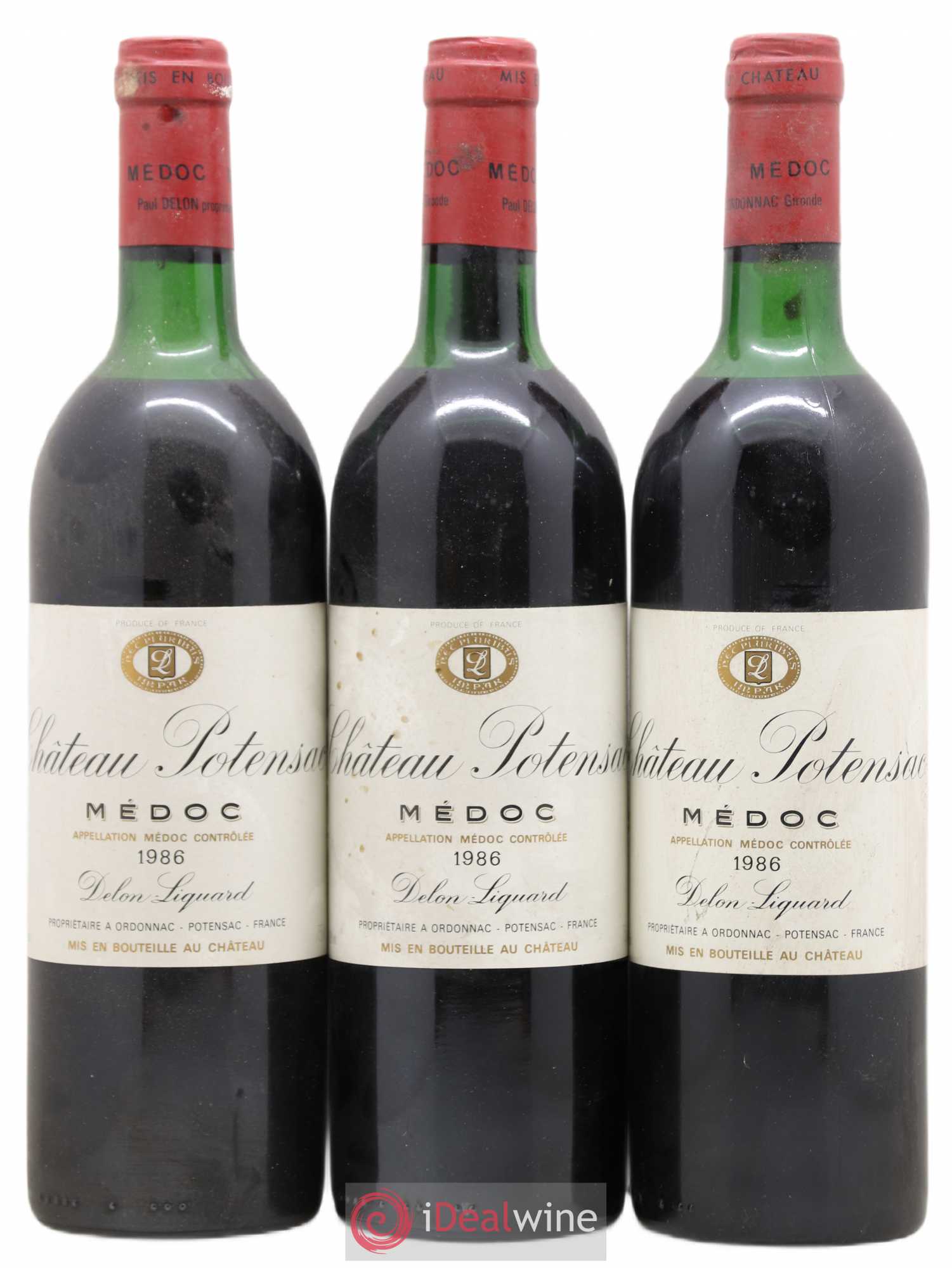 Château Potensac 1986 - Lot de 3 bouteilles - 0