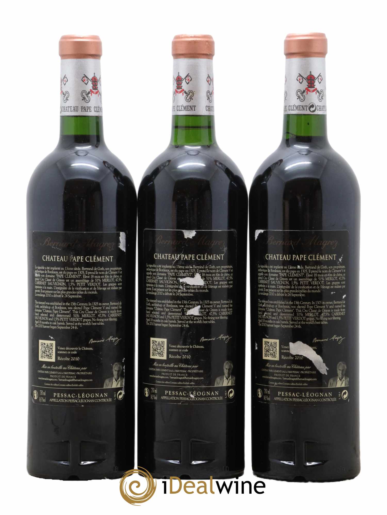 Château Pape Clément Cru Classé de Graves 2010 - Lot de 3 bouteilles - 1