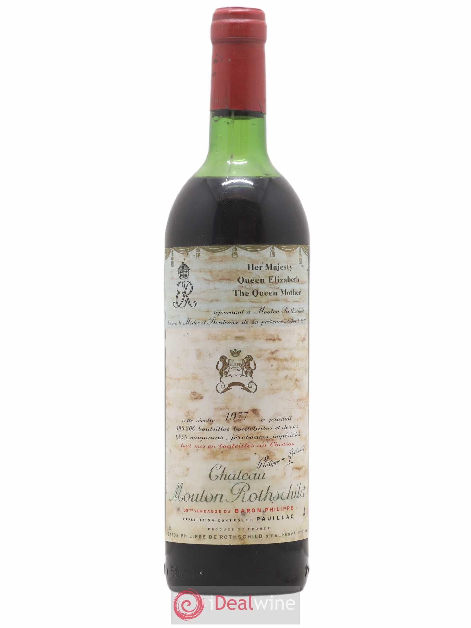 Château Mouton Rothschild 1er Grand Cru Classé 1977 - Lot de 1 bouteille - 0