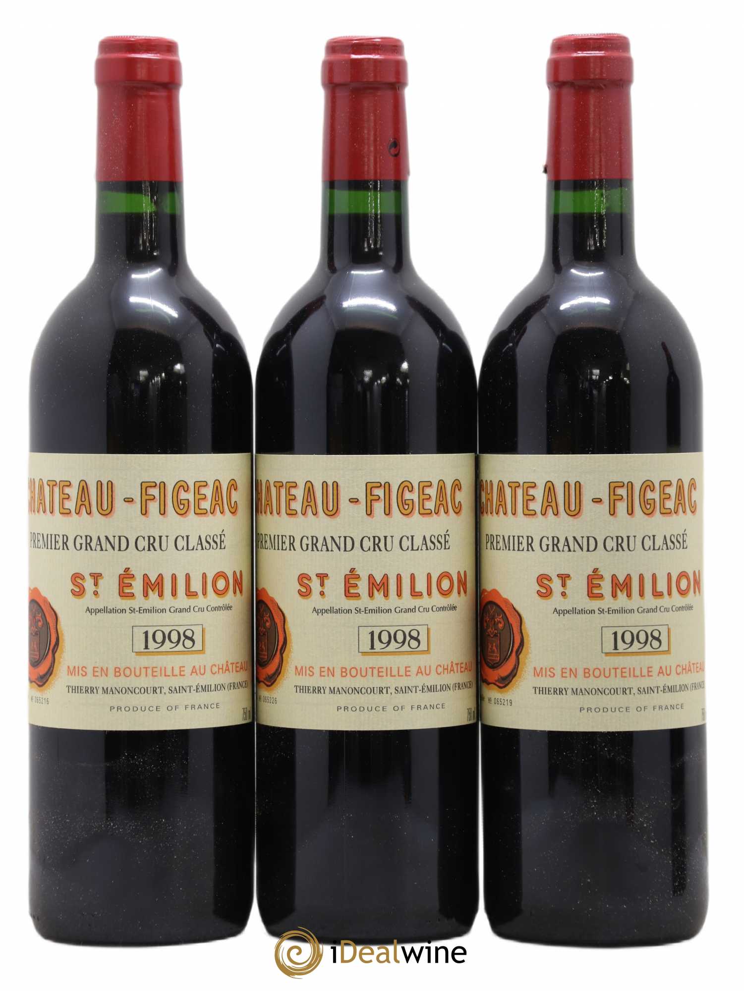 Château Figeac 1er Grand Cru Classé A 1998 - Lot de 12 bouteilles - 1