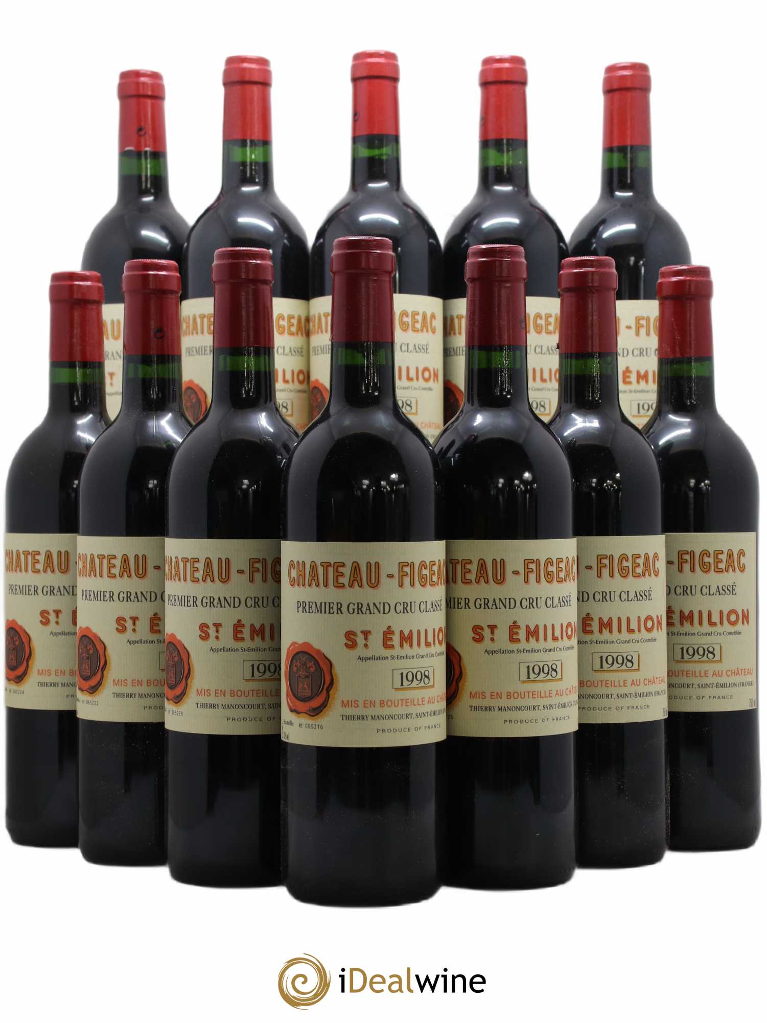 Château Figeac 1er Grand Cru Classé A 1998 - Lot de 12 bouteilles - 0