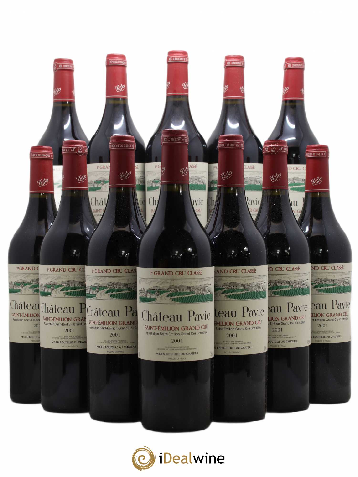 Château Pavie 1er Grand Cru Classé A 2001 - Lot de 12 bouteilles - 0