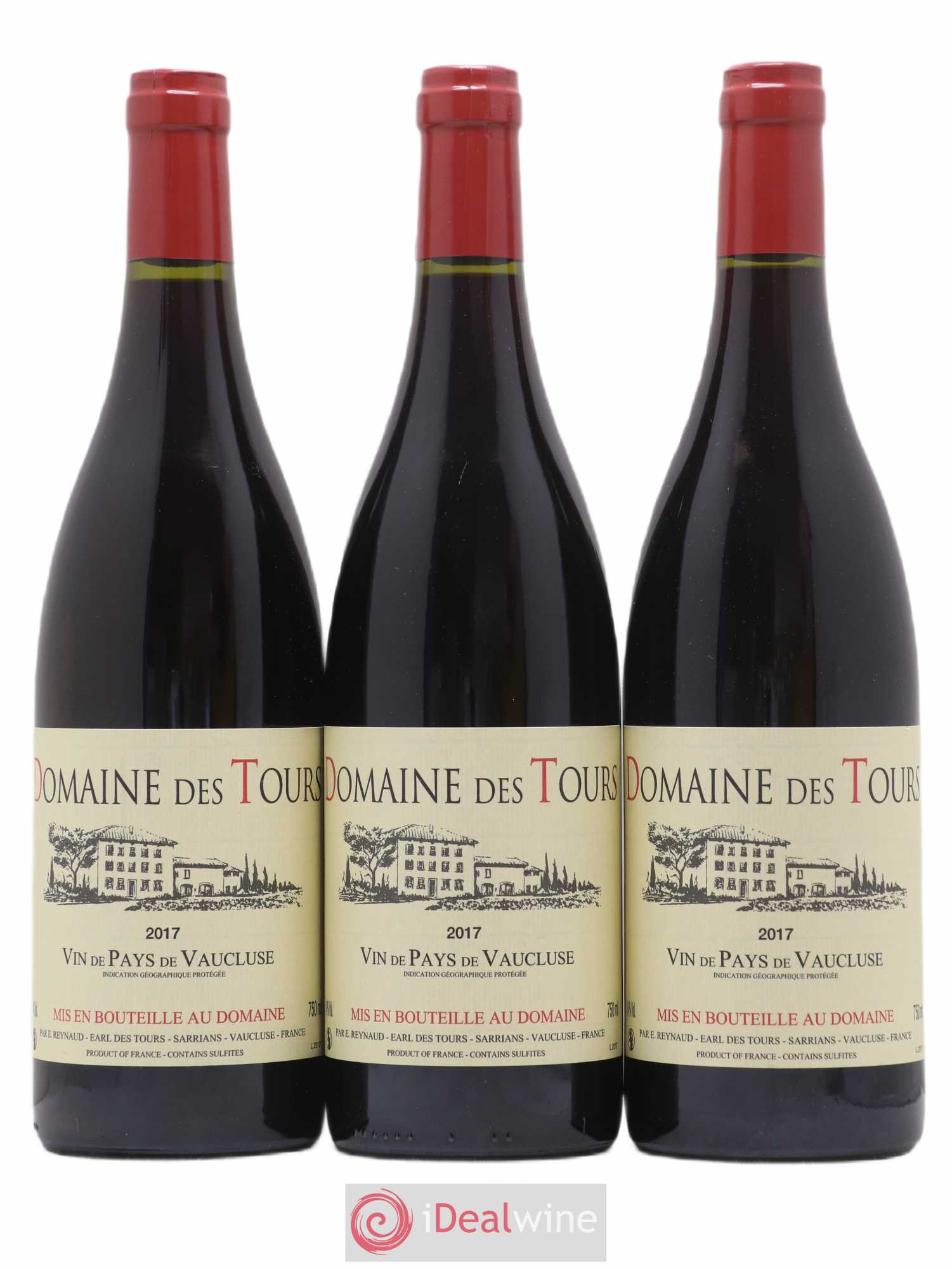 Vaucluse (Vin de Pays de Vaucluse) Domaine des Tours Emmanuel Reynaud 2017 - Lot de 3 bouteilles - 0