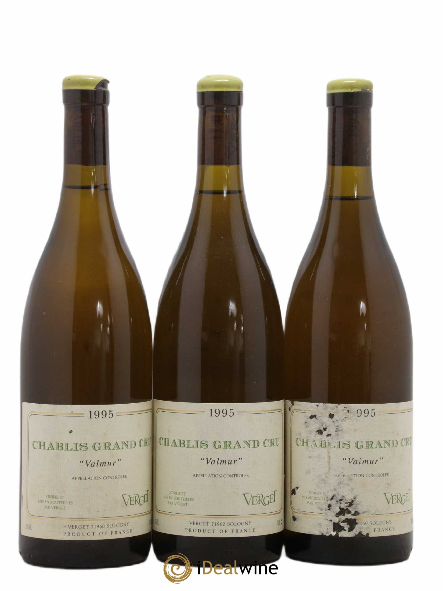 Chablis Grand Cru Valmur Verget 1995 - Lot de 3 bouteilles - 0