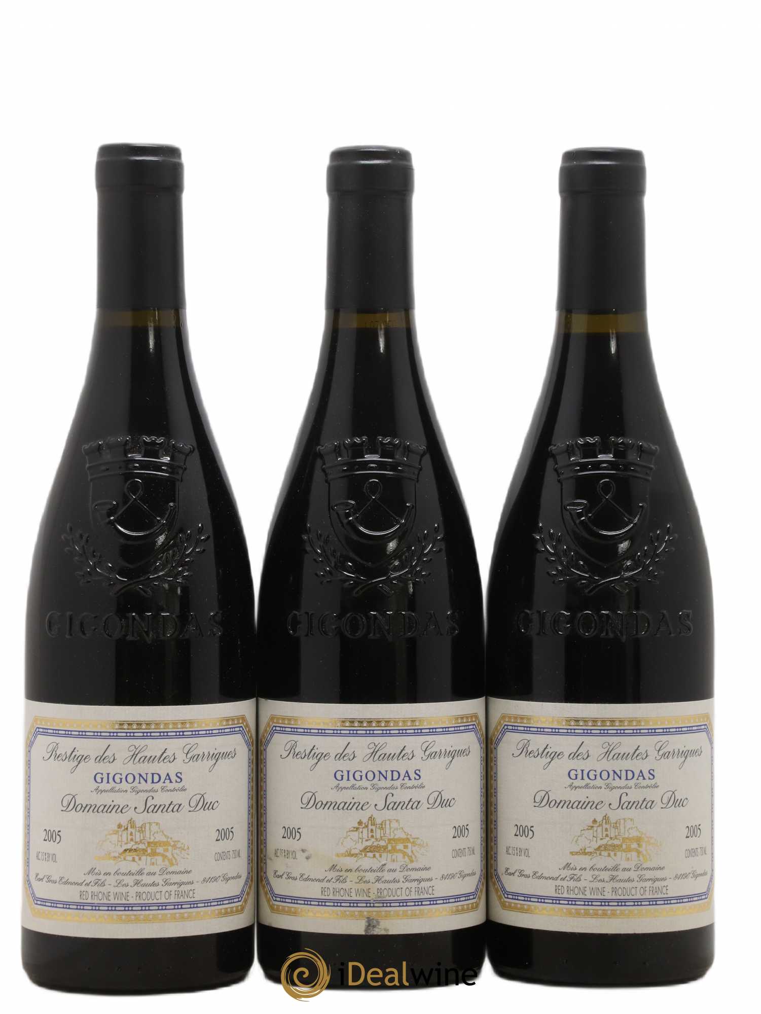 Gigondas Santa Duc (Domaine) Hautes Garrigues Famille Gras 2005 - Lot de 3 bouteilles - 0