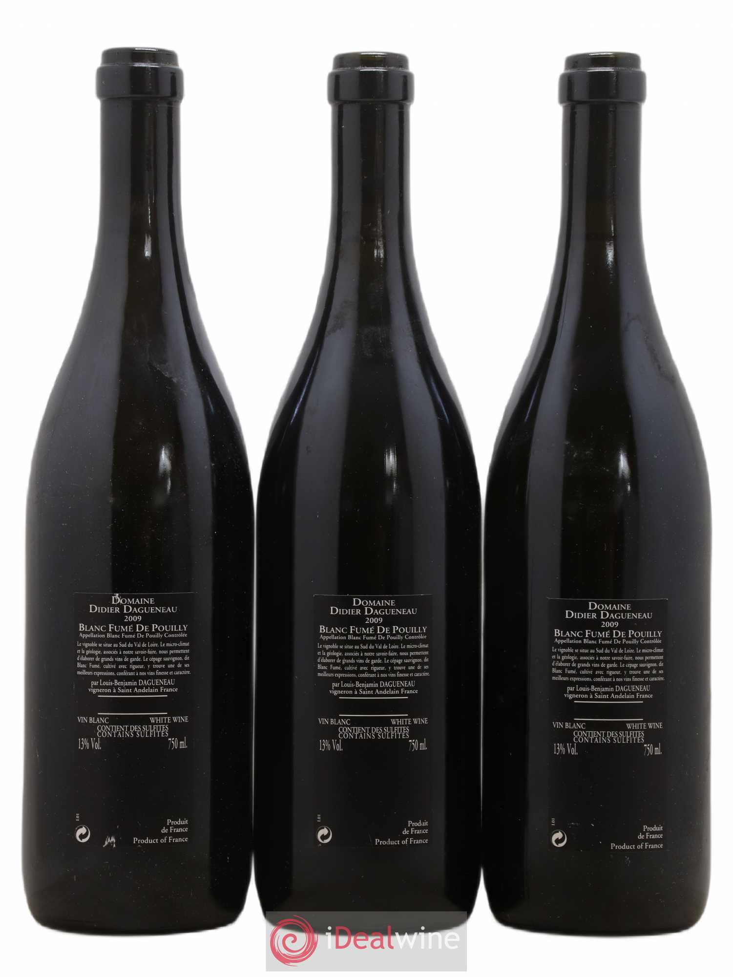 Vin de France (anciennement Pouilly-Fumé) Silex Dagueneau (Domaine Didier - Louis-Benjamin) 2009 - Lot de 3 bouteilles - 1