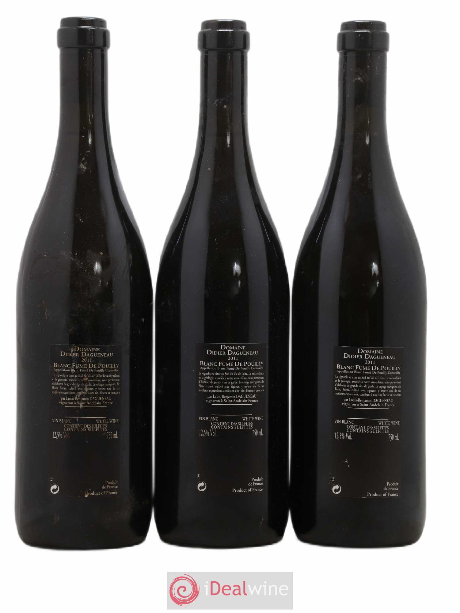 Vin de France (anciennement Pouilly-Fumé) Silex Dagueneau (Domaine Didier - Louis-Benjamin) 2011 - Lot de 3 bouteilles - 1