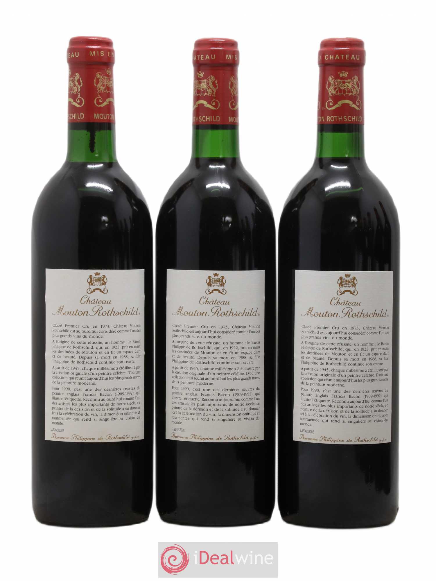 Château Mouton Rothschild 1er Grand Cru Classé 1990 - Lot de 12 bouteilles - 8