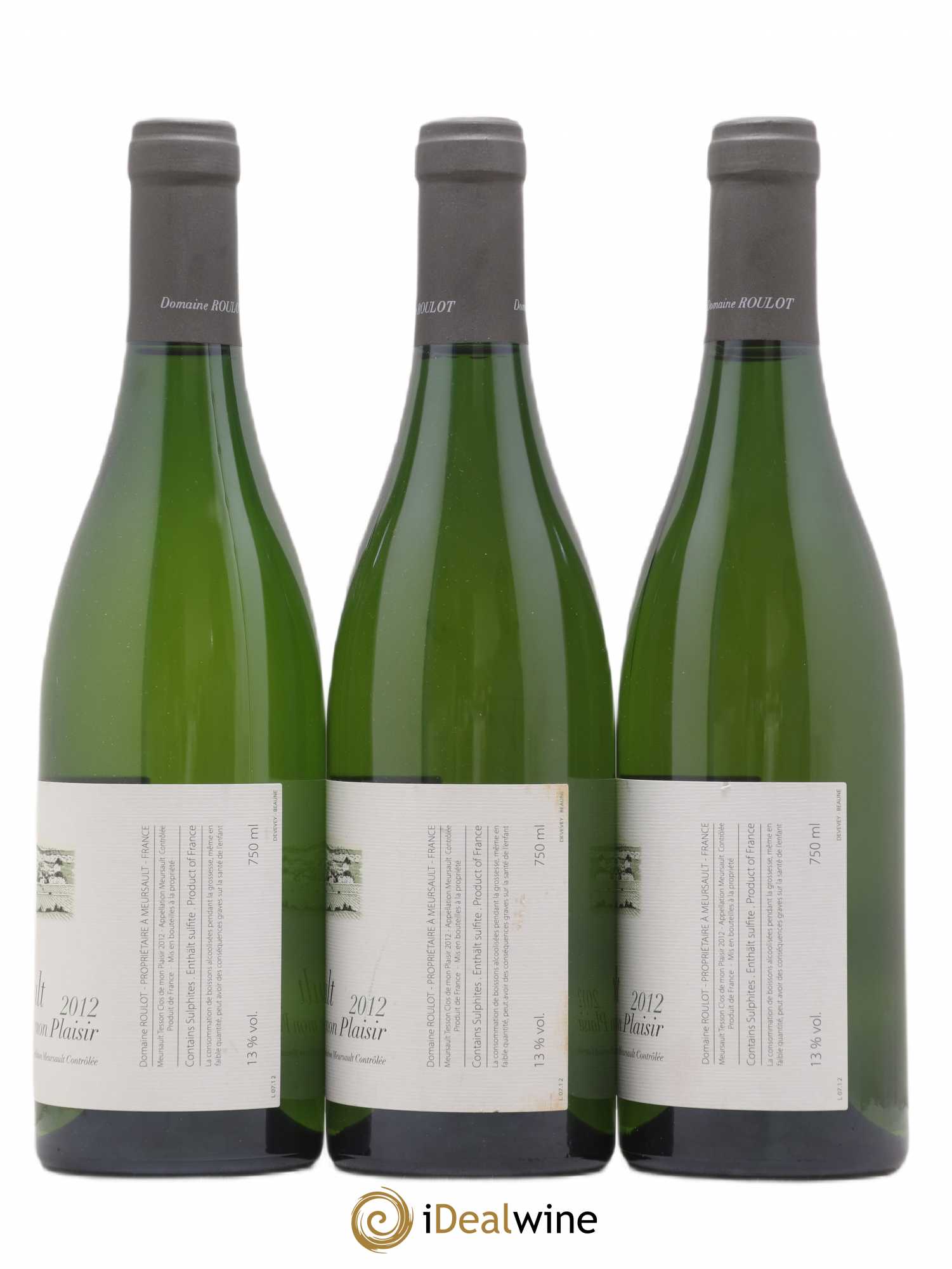Meursault Les Tessons Clos de Mon plaisir Roulot (Domaine) 2012 - Lot de 3 bouteilles - 1