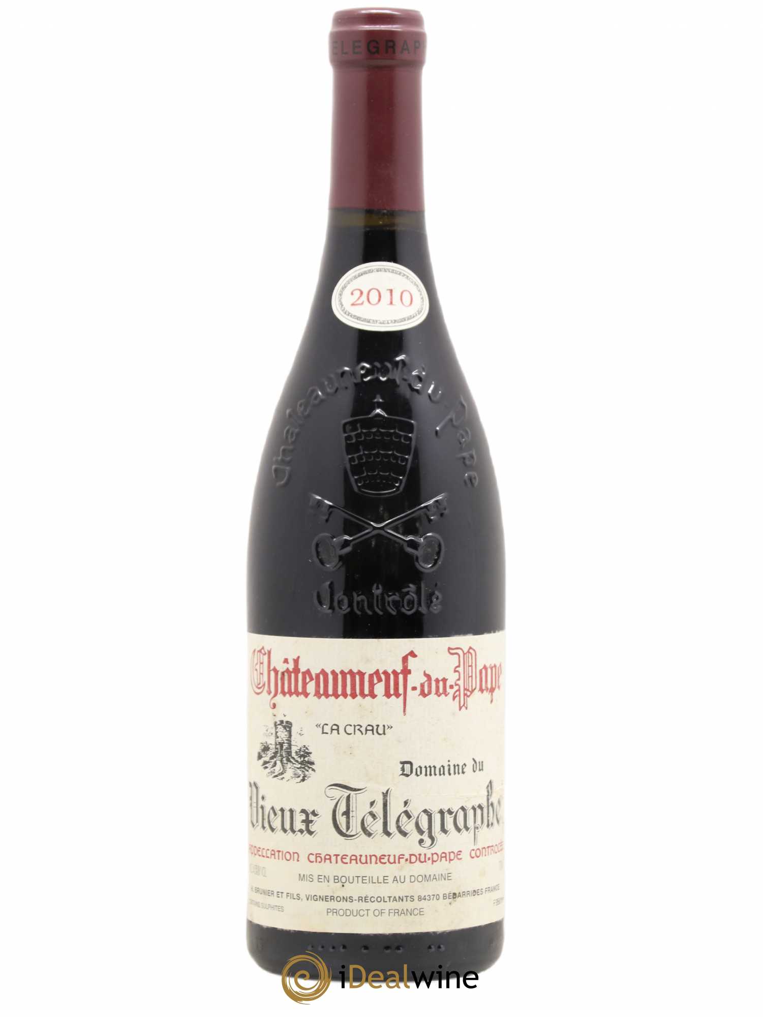Châteauneuf-du-Pape Vieux Télégraphe (Domaine du) Vignobles Brunier 2010 - Lot de 1 bouteille - 0