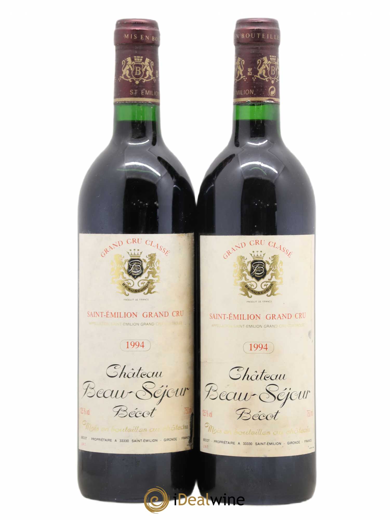 Château Beau-Séjour Bécot 1er Grand Cru Classé B 1994 - Lot de 2 bouteilles - 0