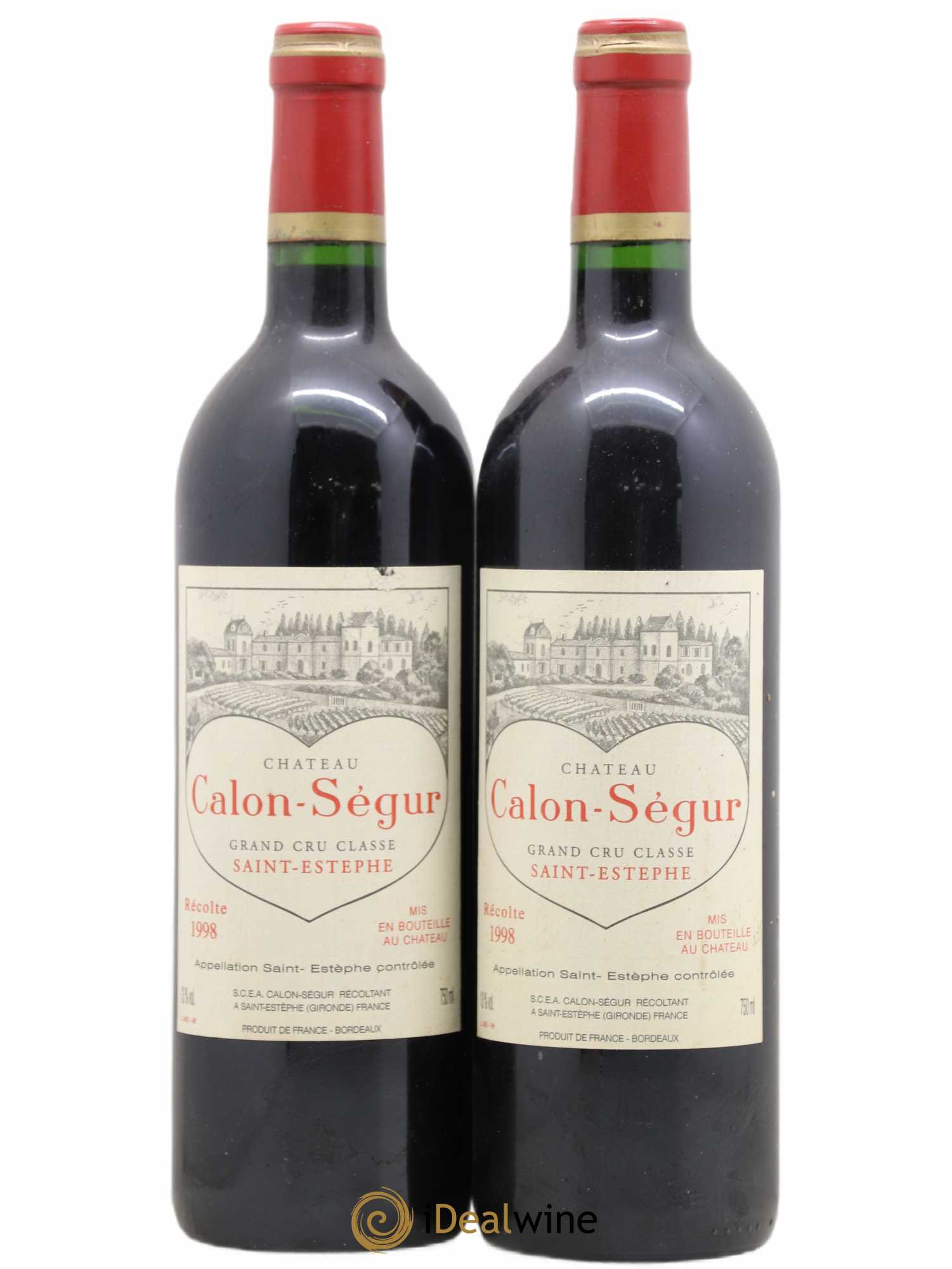 Château Calon Ségur 3ème Grand Cru Classé 1998 - Lot de 2 bouteilles - 0