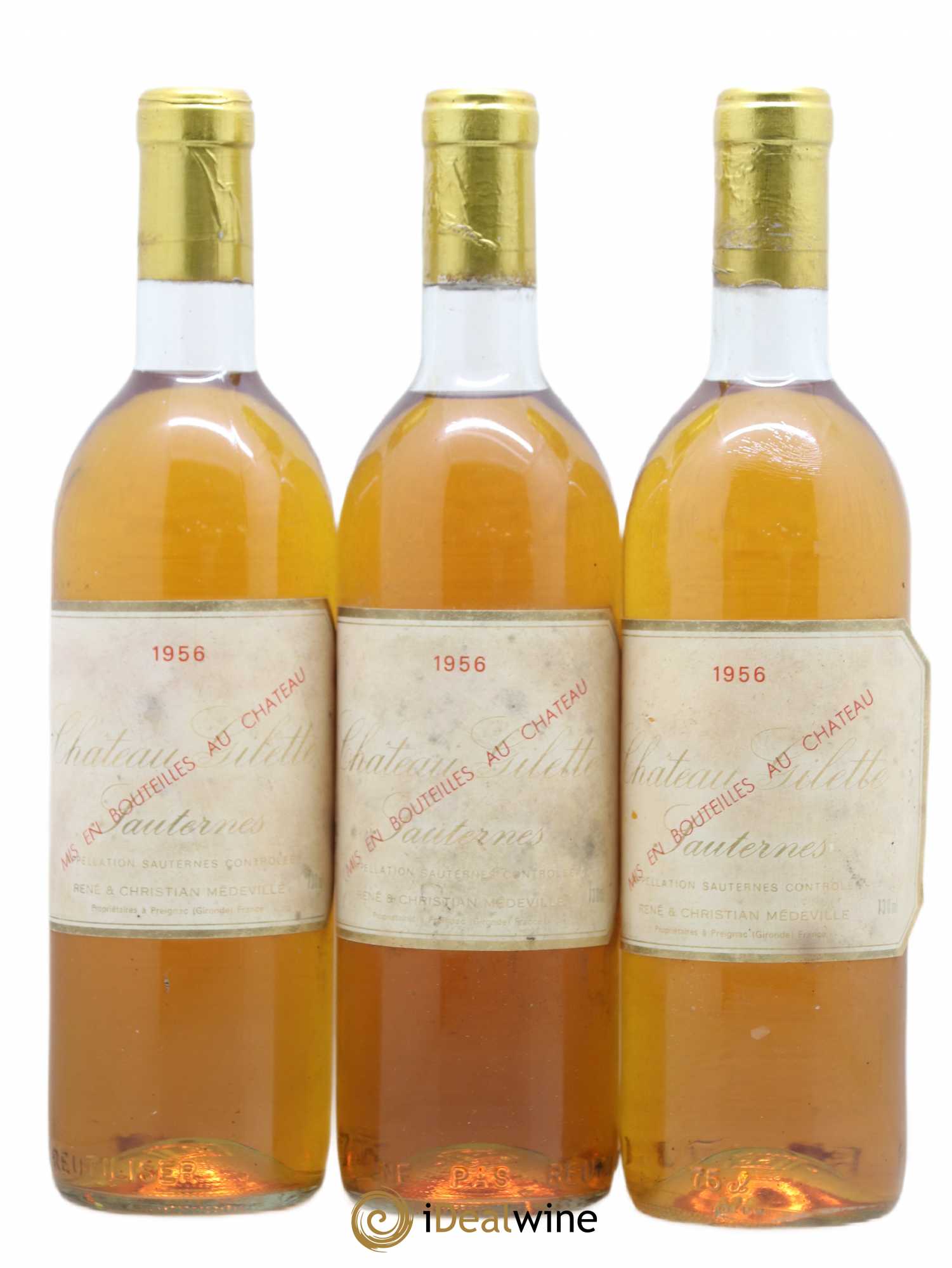 Château Gilette 1956 - Lot de 3 bouteilles - 0