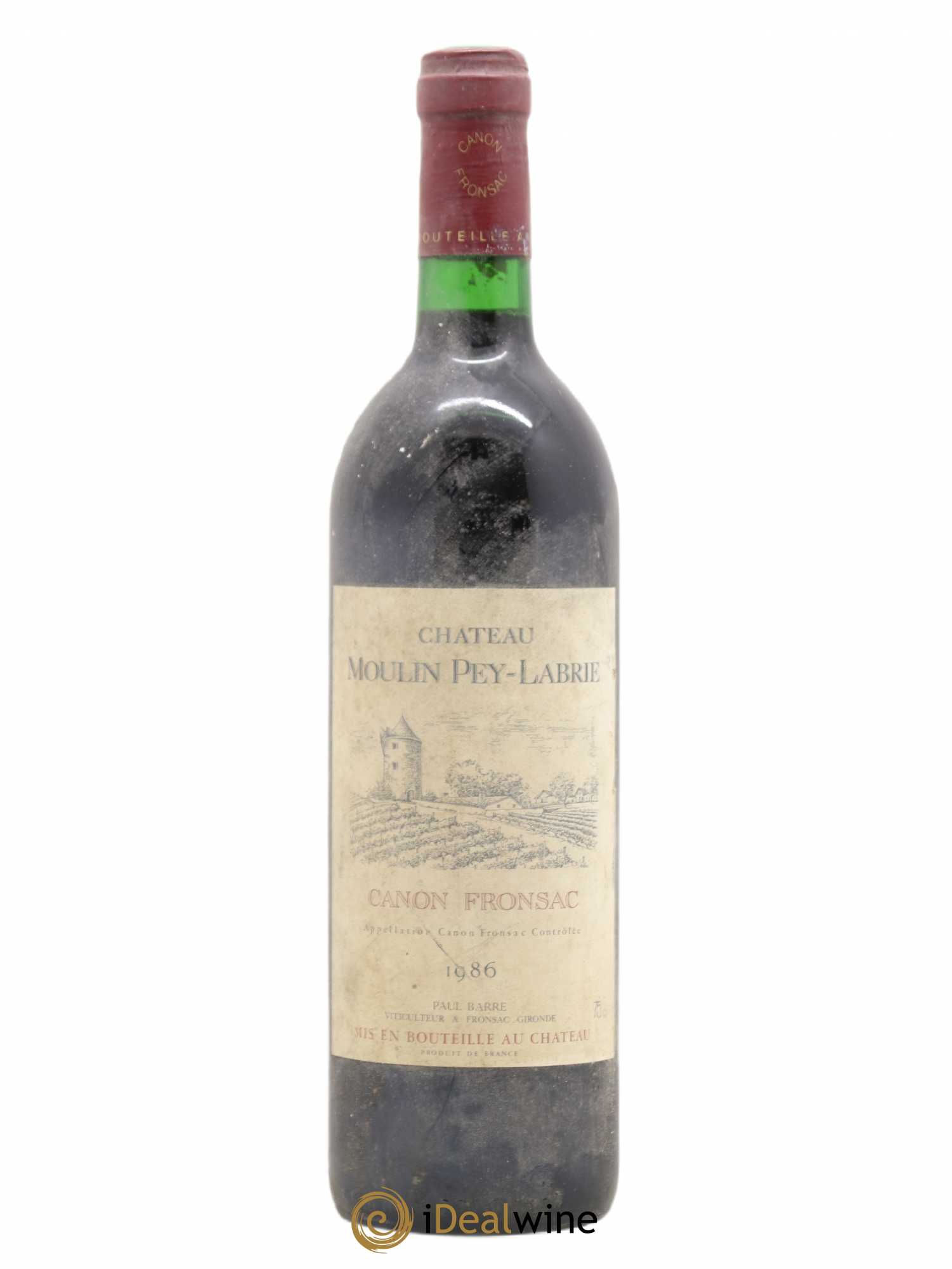 Château Moulin Pey-Labrie 1986 - Lot de 1 bouteille - 0
