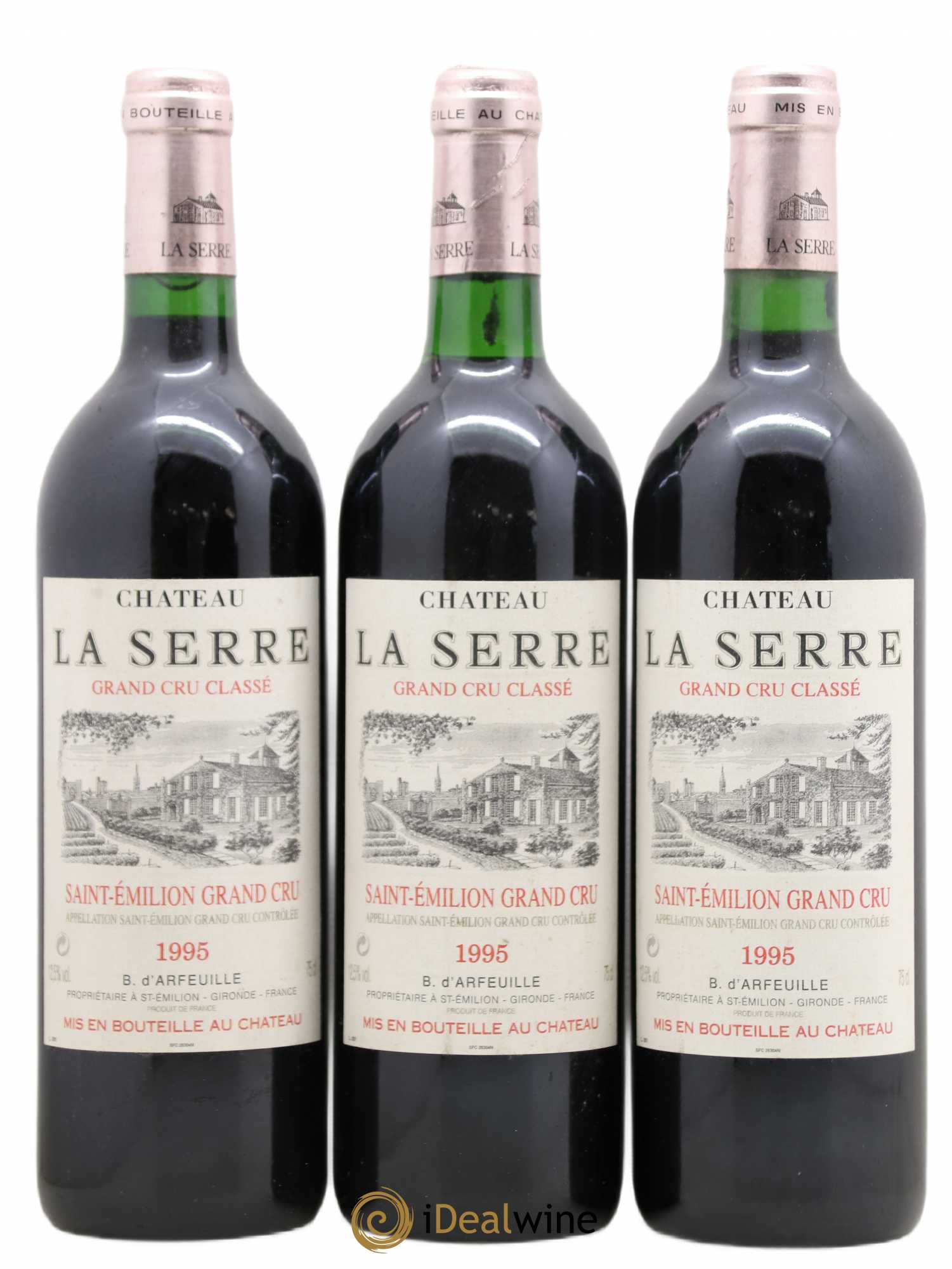 Château la Serre Grand Cru Classé 1995 - Lot de 3 bouteilles - 0