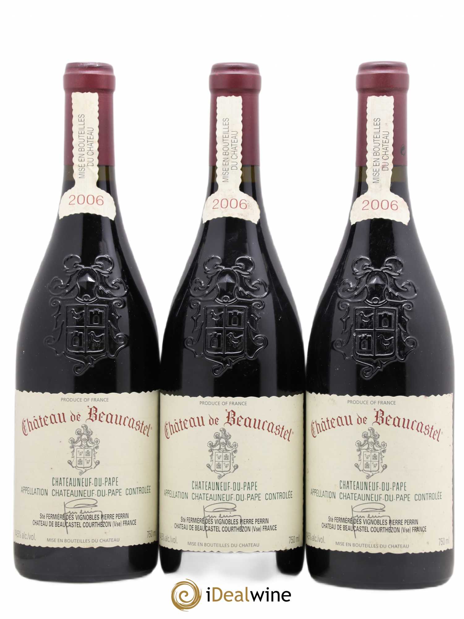 Châteauneuf-du-Pape Château de Beaucastel Famille Perrin 2006 - Lot de 3 bouteilles - 0