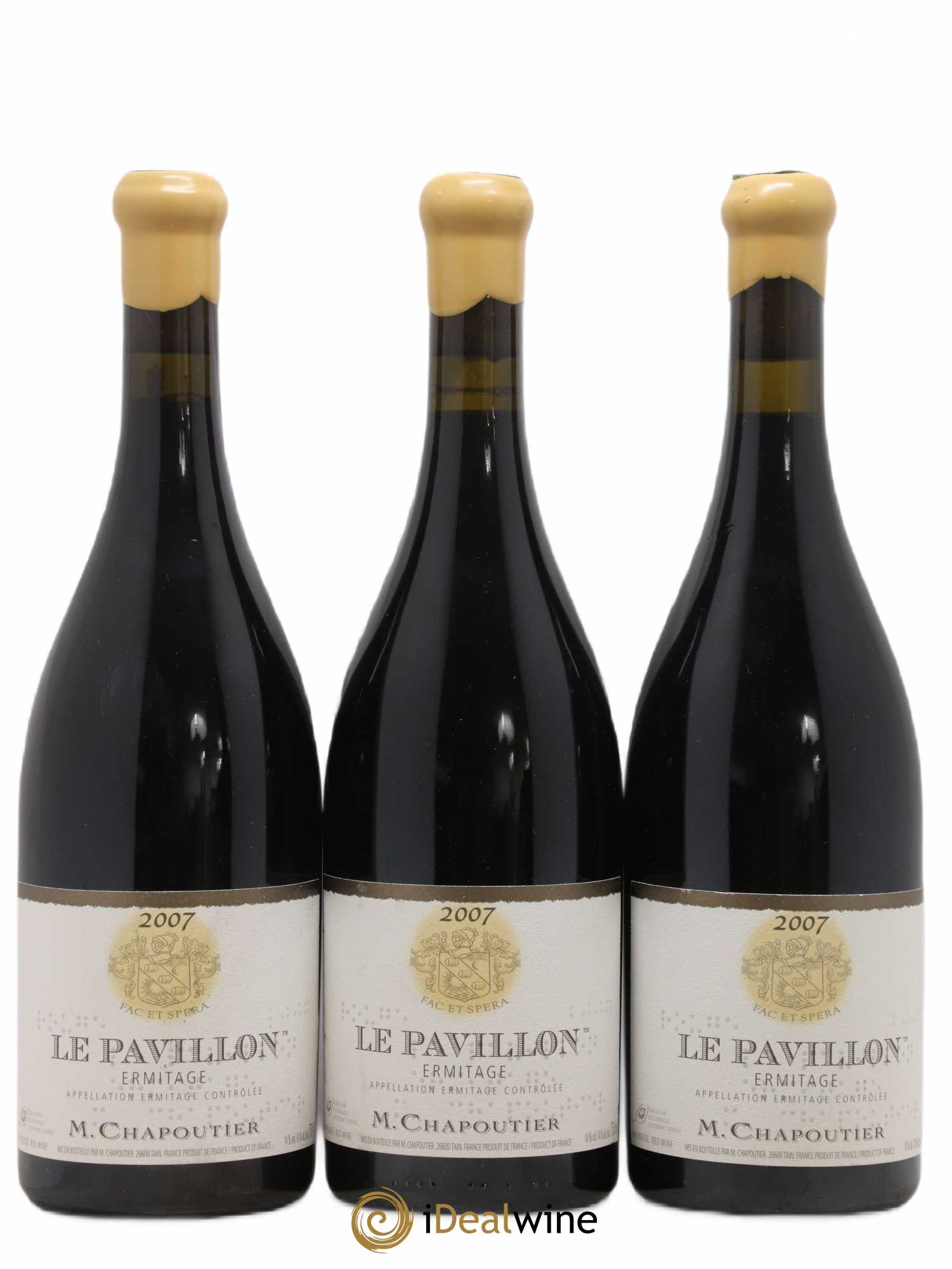 Hermitage Ermitage Le Pavillon Chapoutier 2007 - Lot de 3 bouteilles - 0