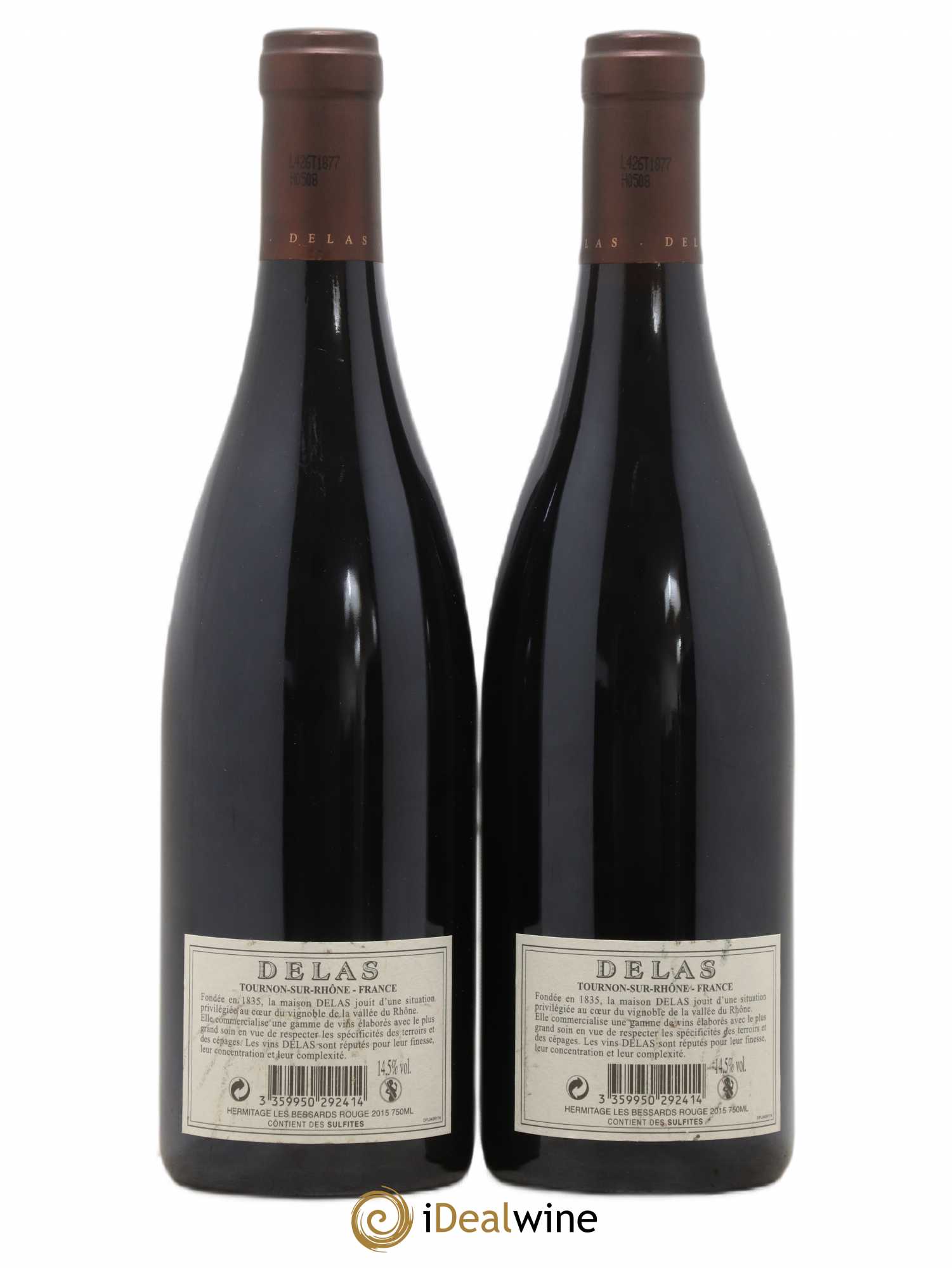 Hermitage Les Bessards Delas Frères 2015 - Lot de 2 bouteilles - 1